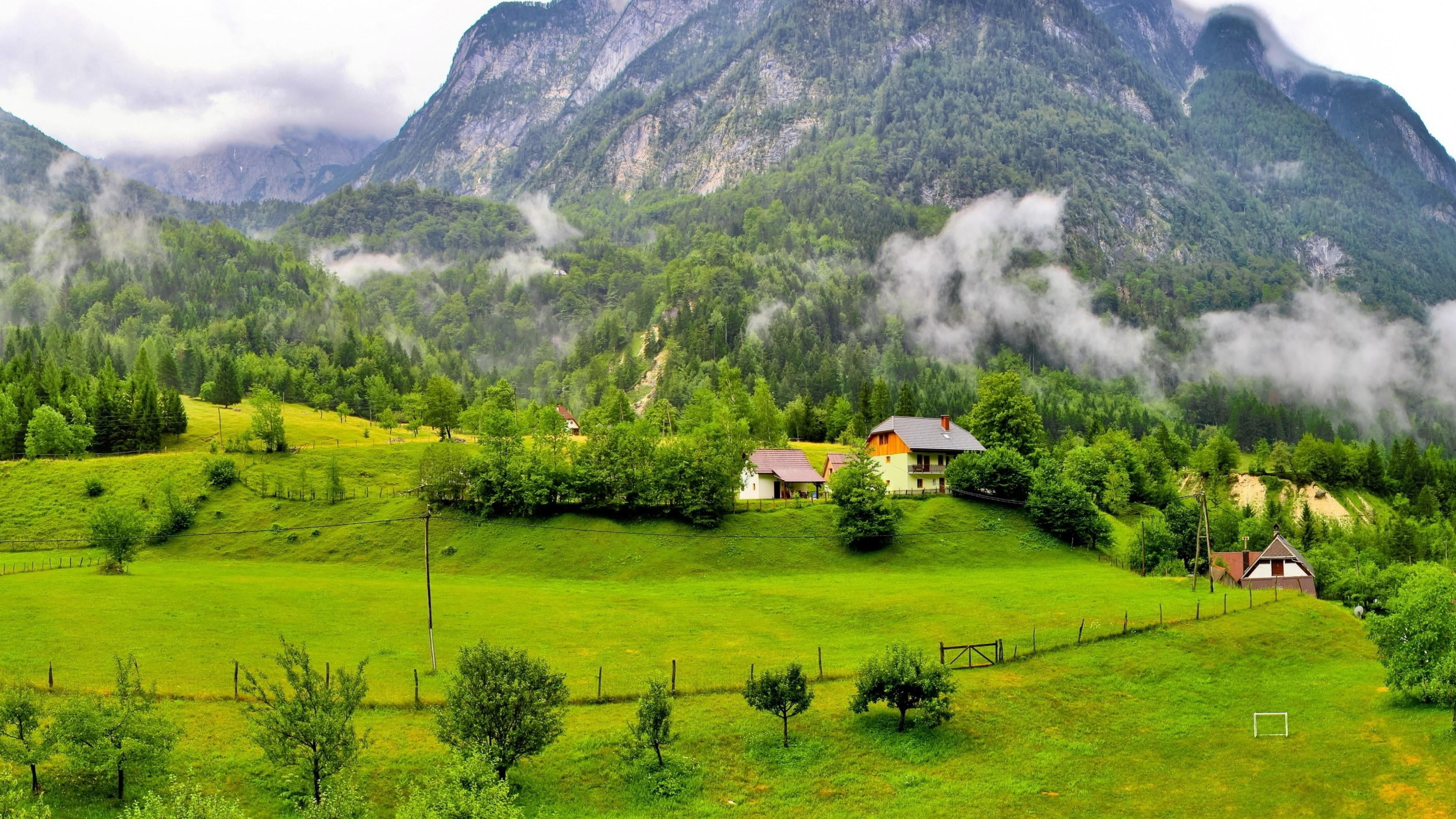 bovec mountain village grassland mountainous landforms highland 2k 4k