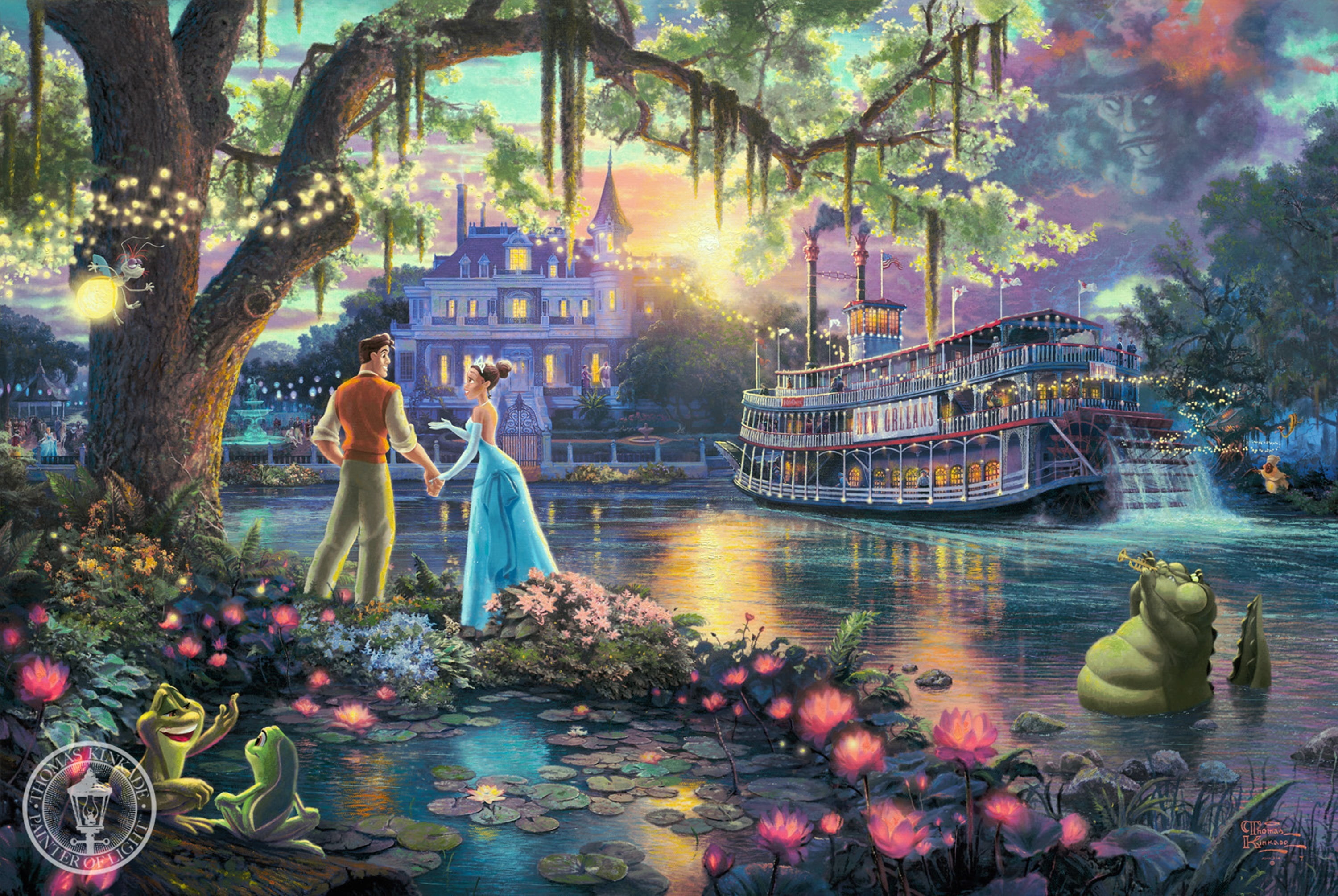 Cinderella and Prince Charming wallpaper trees flowers river 2k