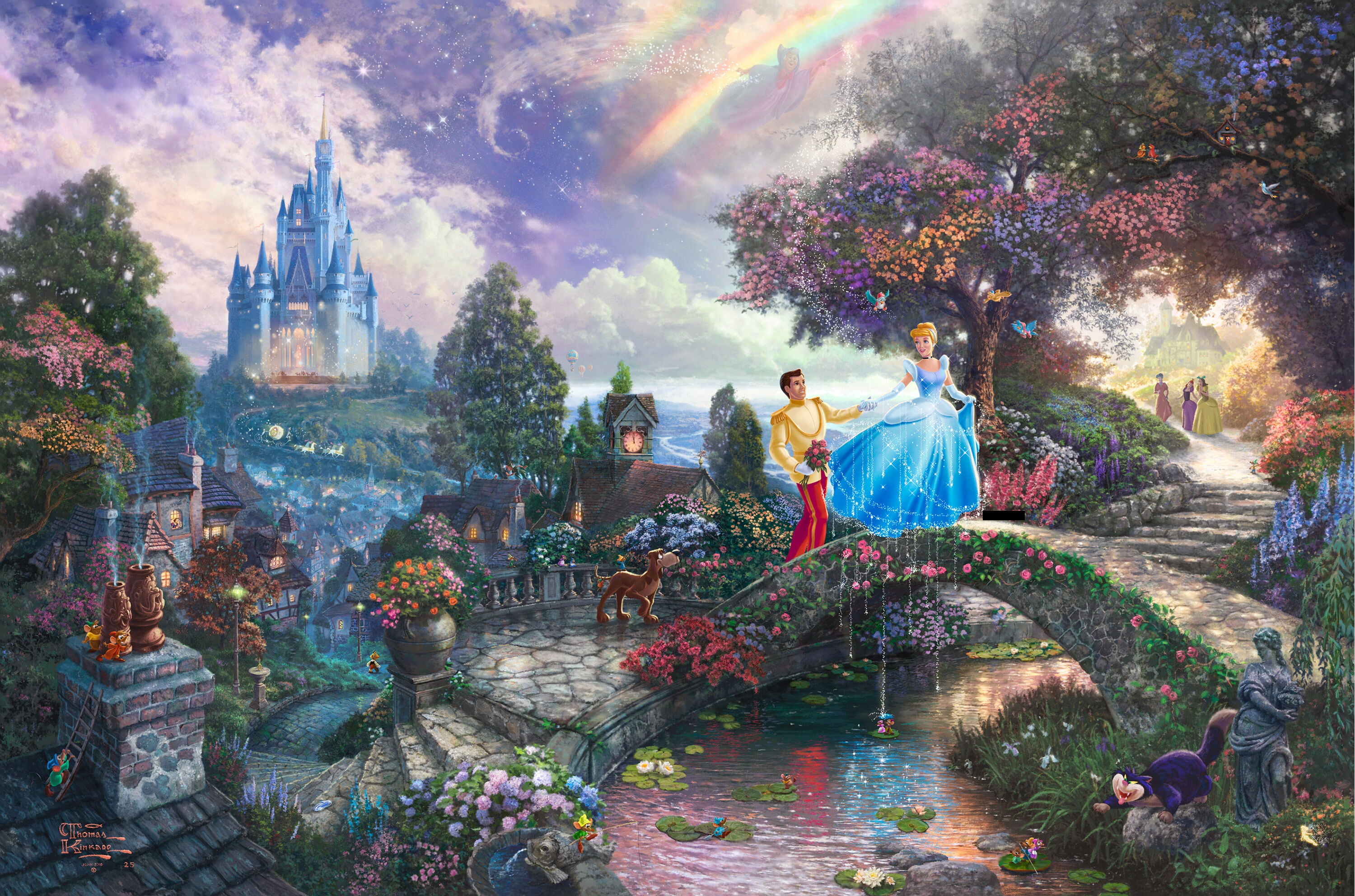 Disney Cinderella clip art castle tale fairy Prince painting 2k