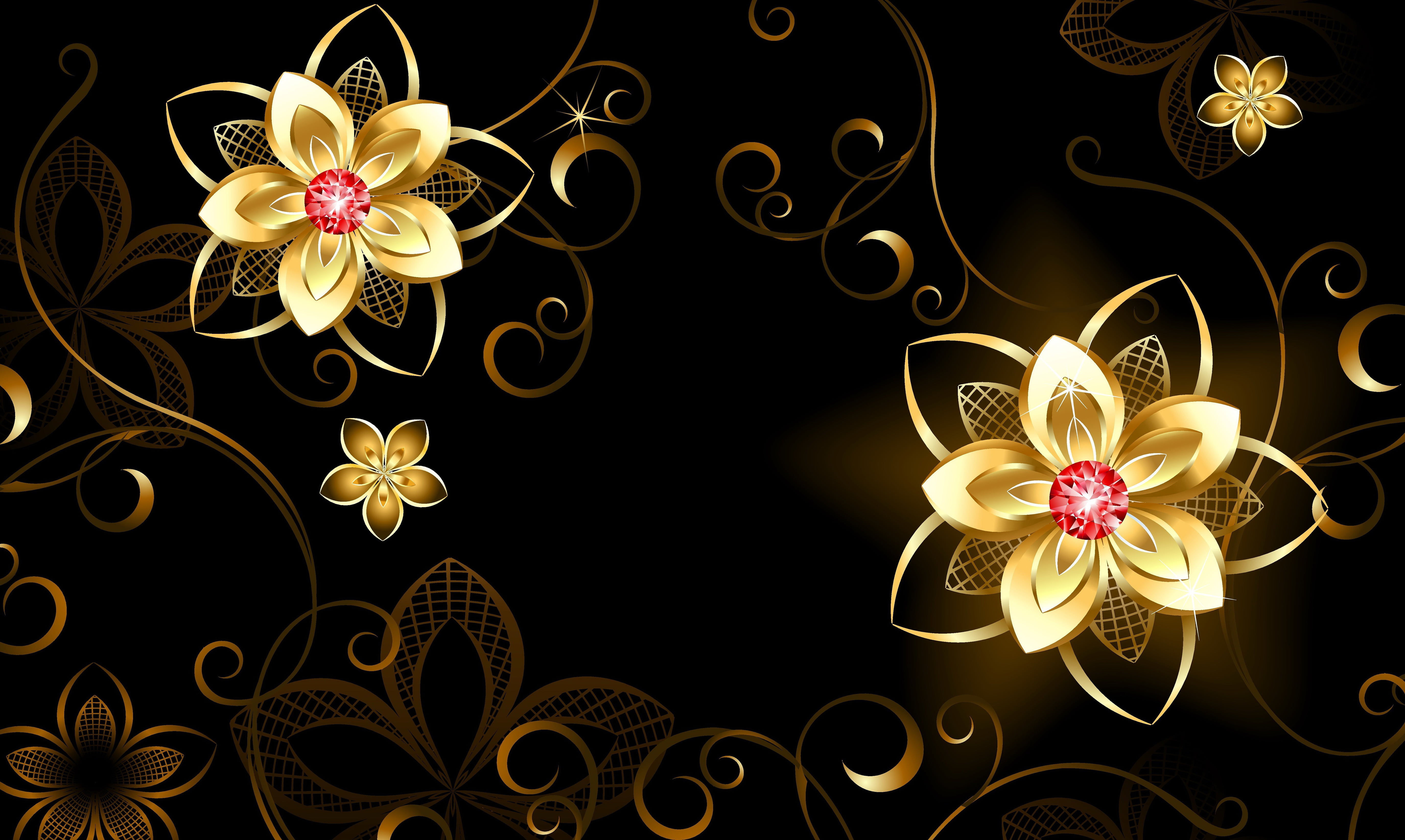 gold petaled flower clipart flowers background patterns Graphics 2k 4k 5k