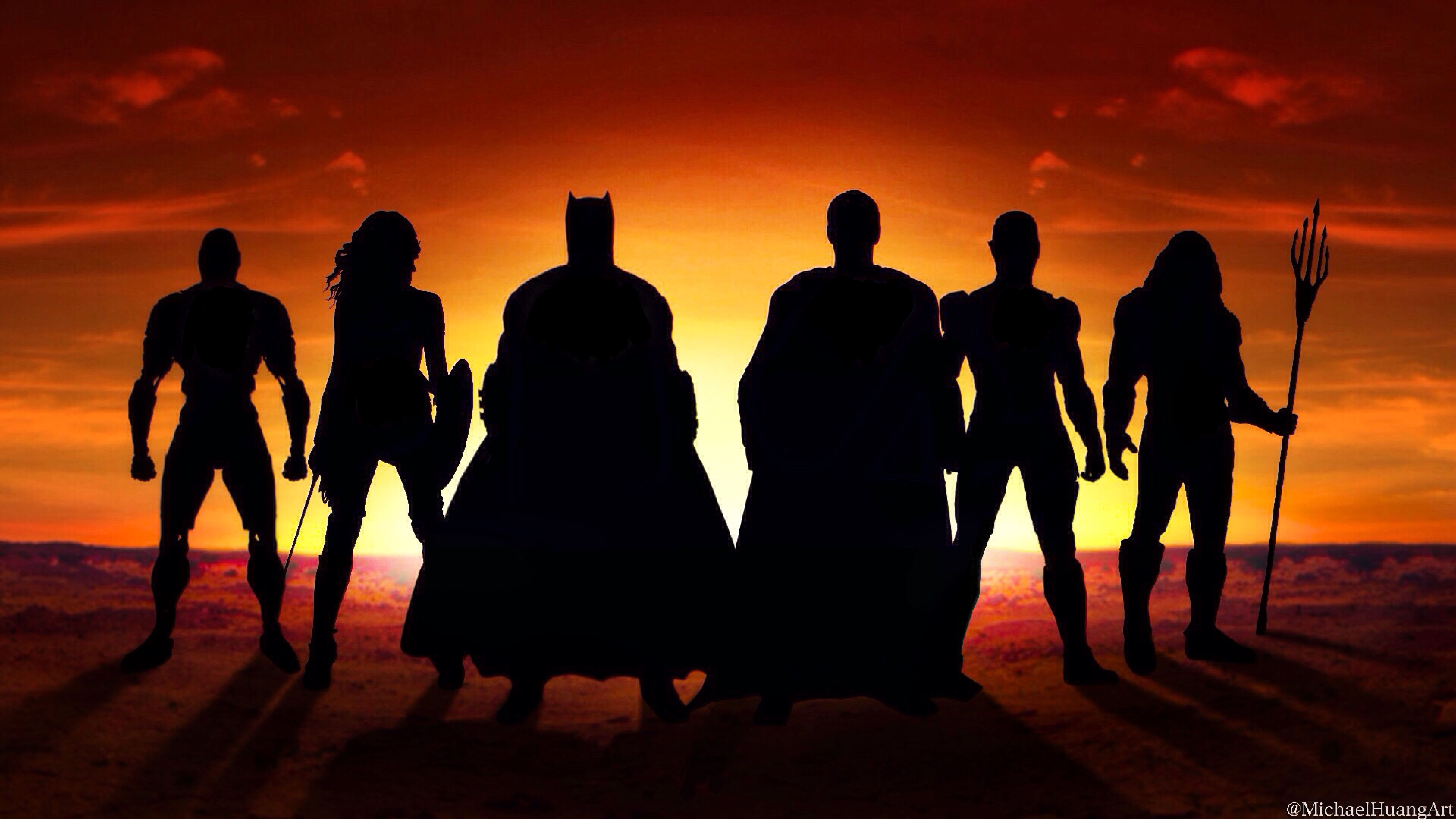 justice league hd artwork superheroes silhouette 2k 4k 5k 8k