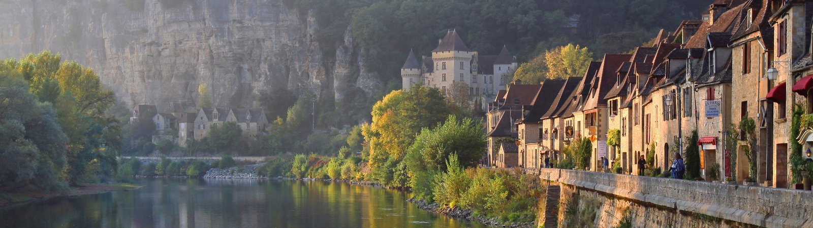 landscape France La Roque Gageac nature river stream trees 2k 4k 5k