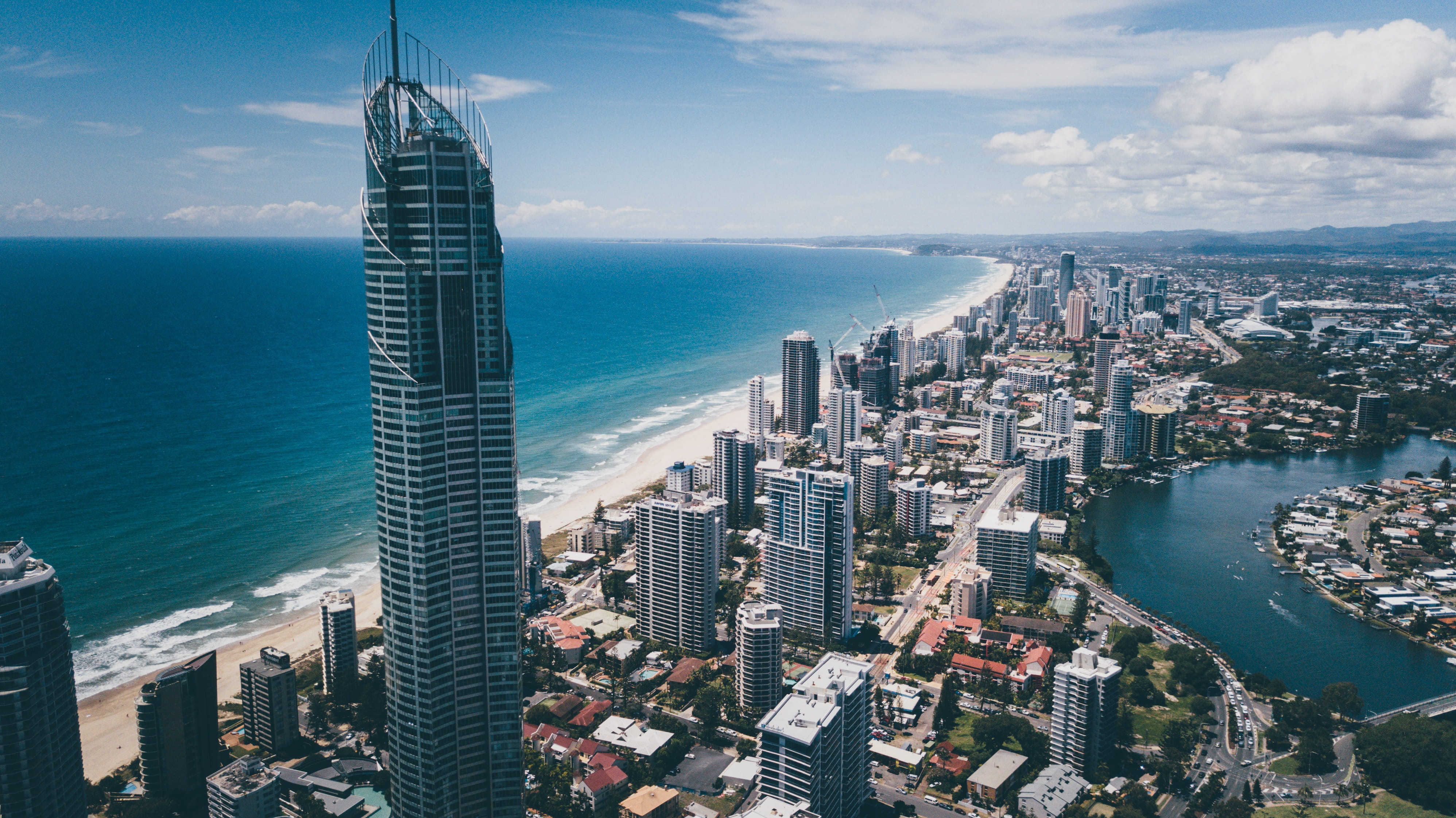 landscape wallpaper drone beach surfers paradise australia 2k 4k