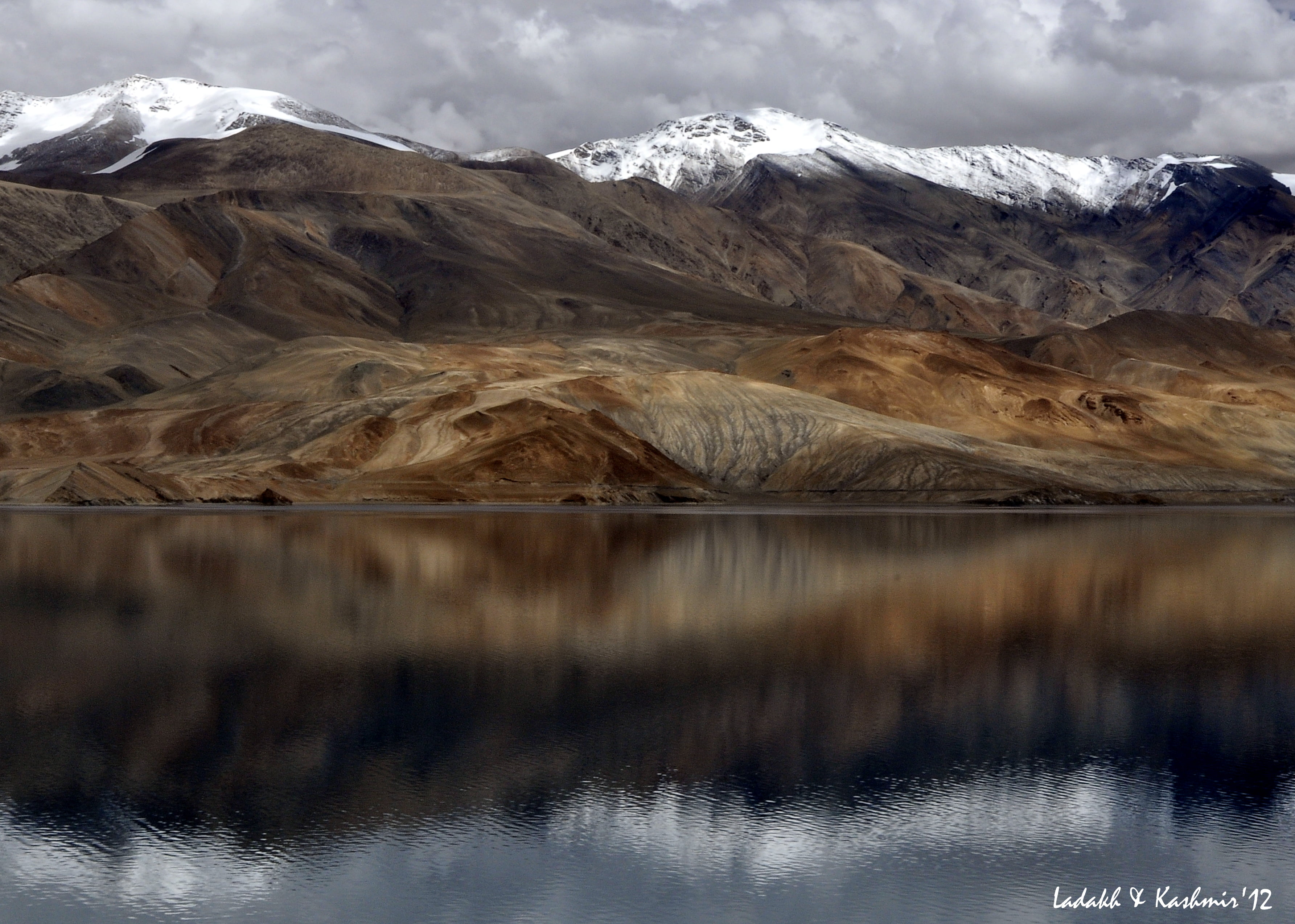 Painting of moutain tso moriri ladakh Kashmir 2k 4k