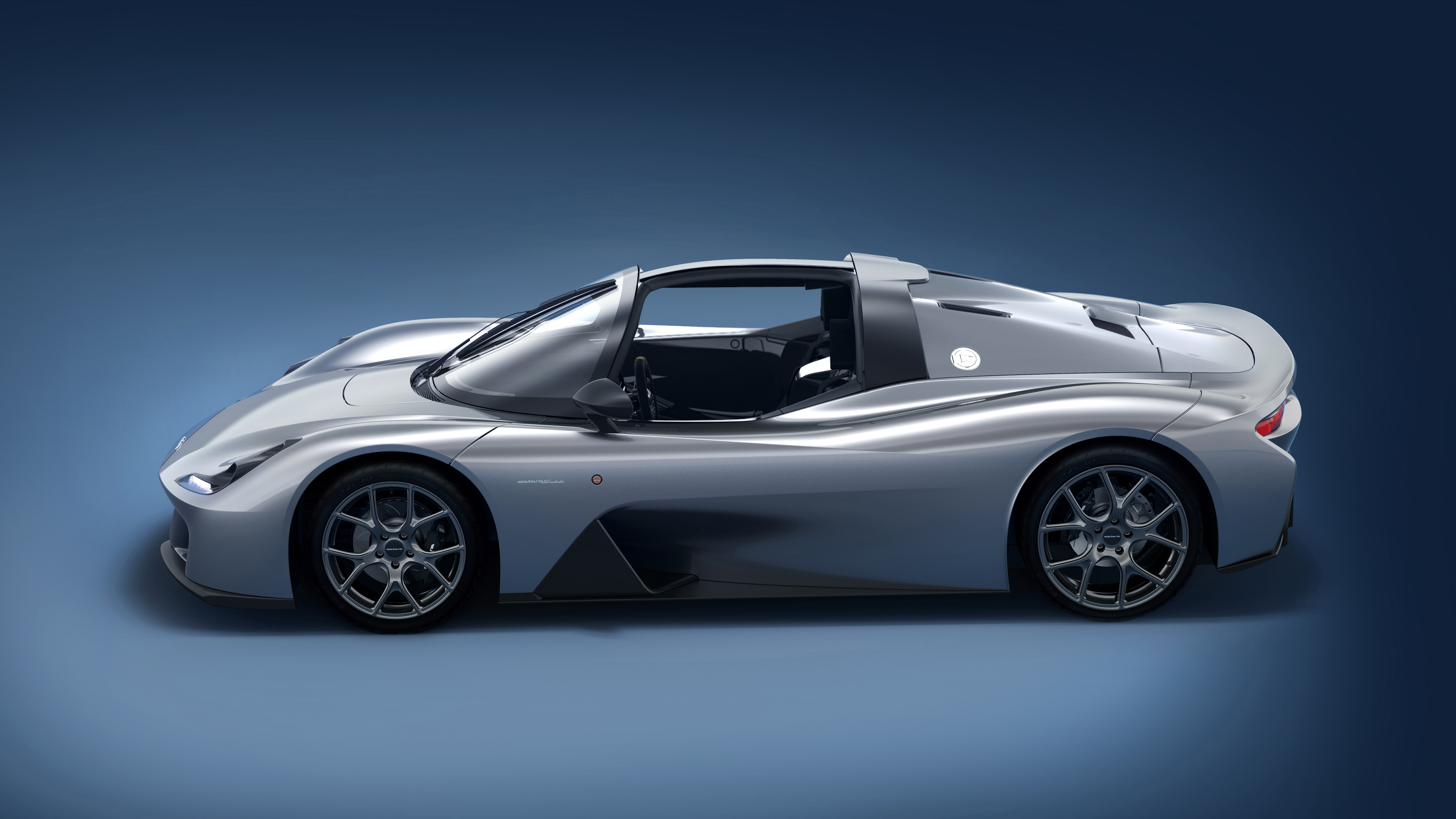 silver supercar on gray surface Dallara Stradale sport car 2k 4k 5k 8k