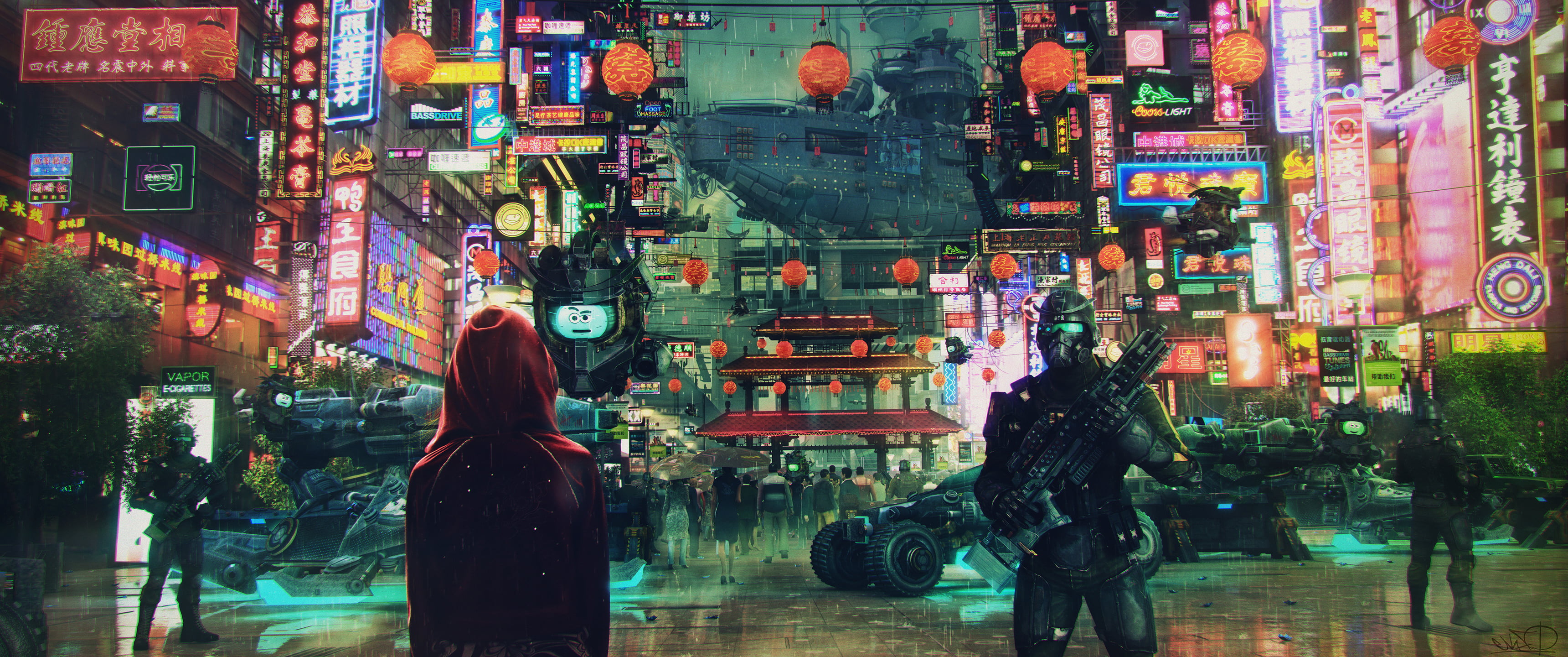 video game screenshot soldiers in city illustration science fiction 2k