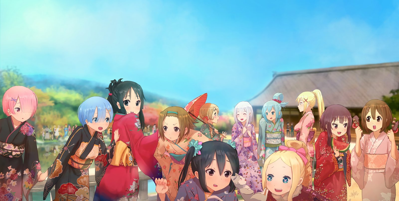 anime girls Re Zero Kara Hajimeru Isekai Seikatsu 2k 4k 5k