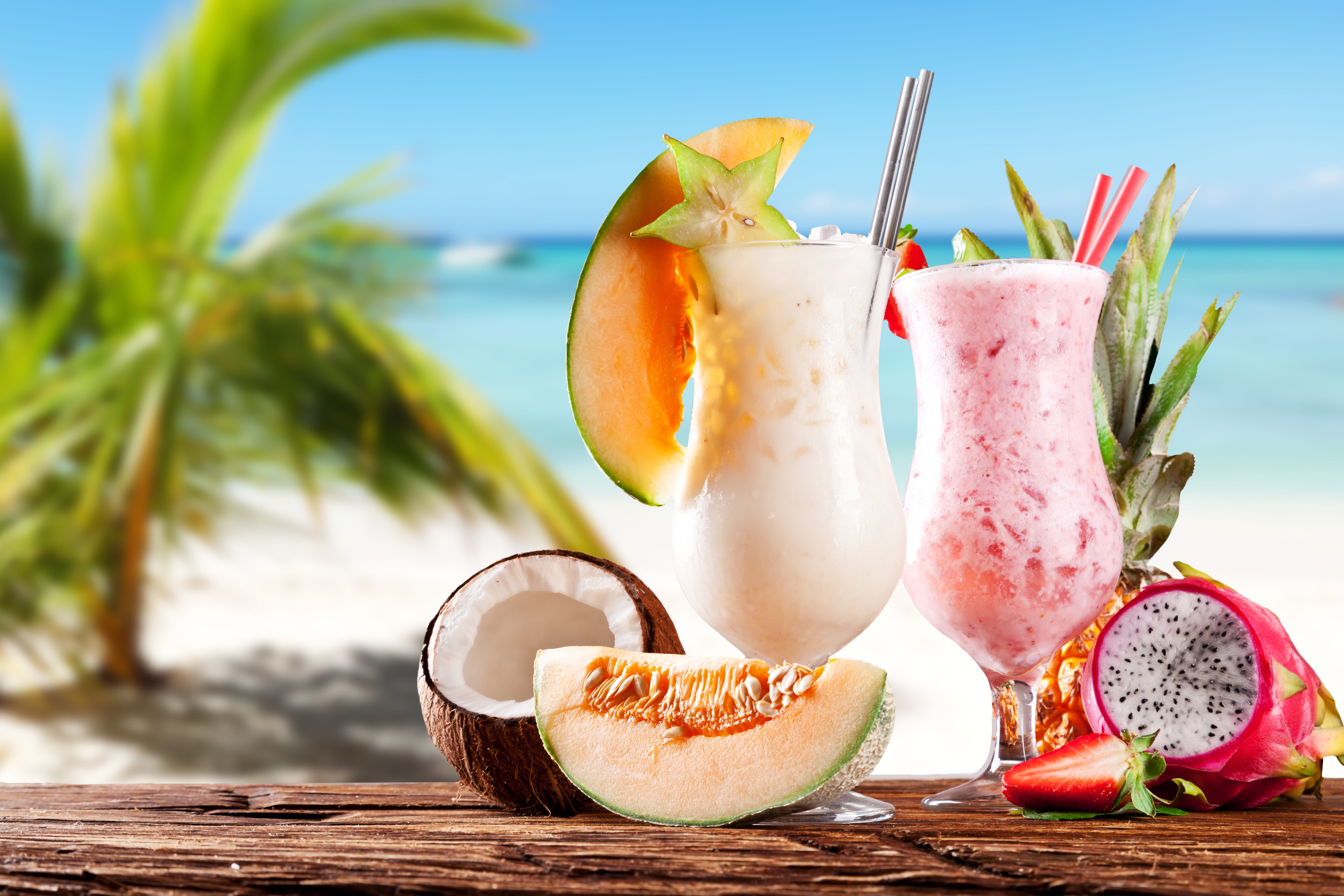 dragon fruit shake sea beach coconut strawberry pineapple 2k 4k 5k