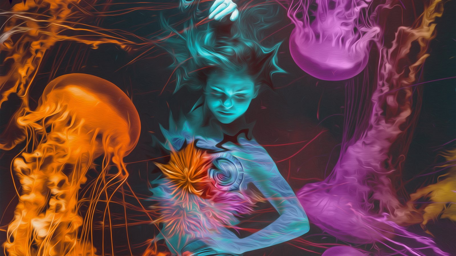 Fantasy jellyfish HD 2k 4k
