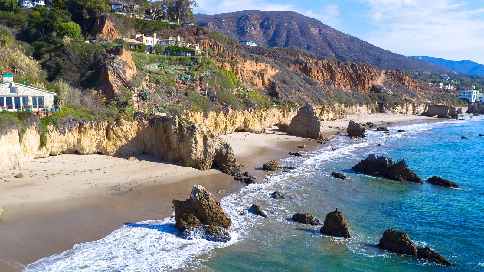 malibu united states el matador state beach ocean los angeles 2k 4k
