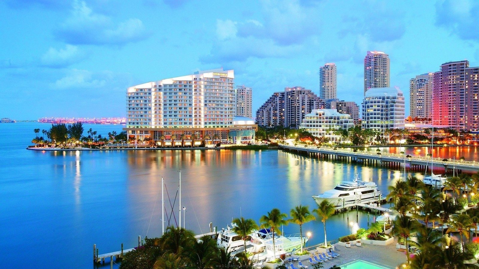 Miami Florida city beach ocean sea 2k 4k