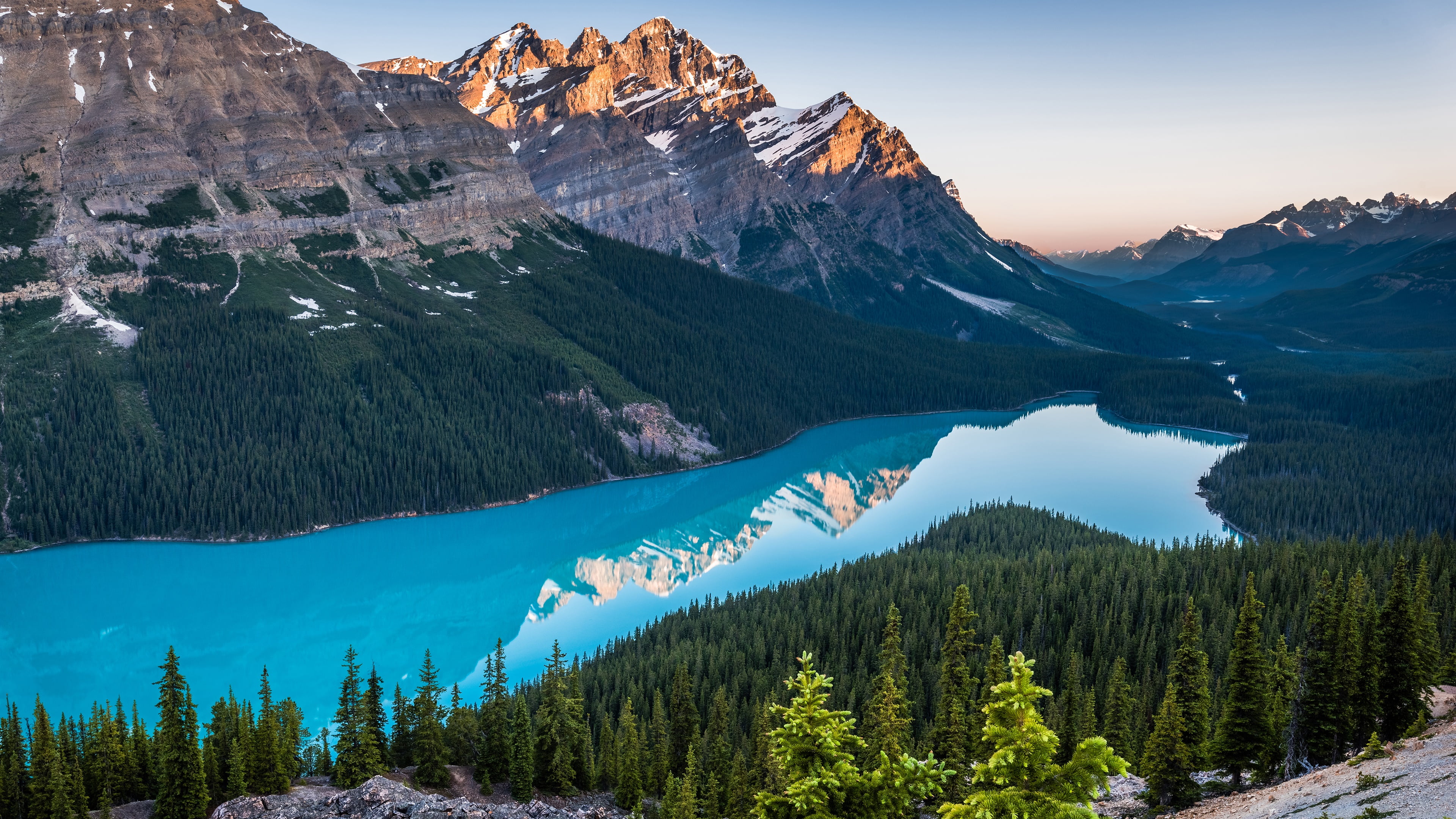 nature wilderness mountain peyto lake glacial national park 2k 4k