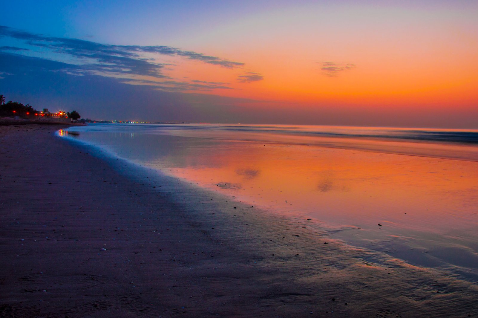 oman muscat shati al qurum waves sun water sky sunset 2k 4k 5k