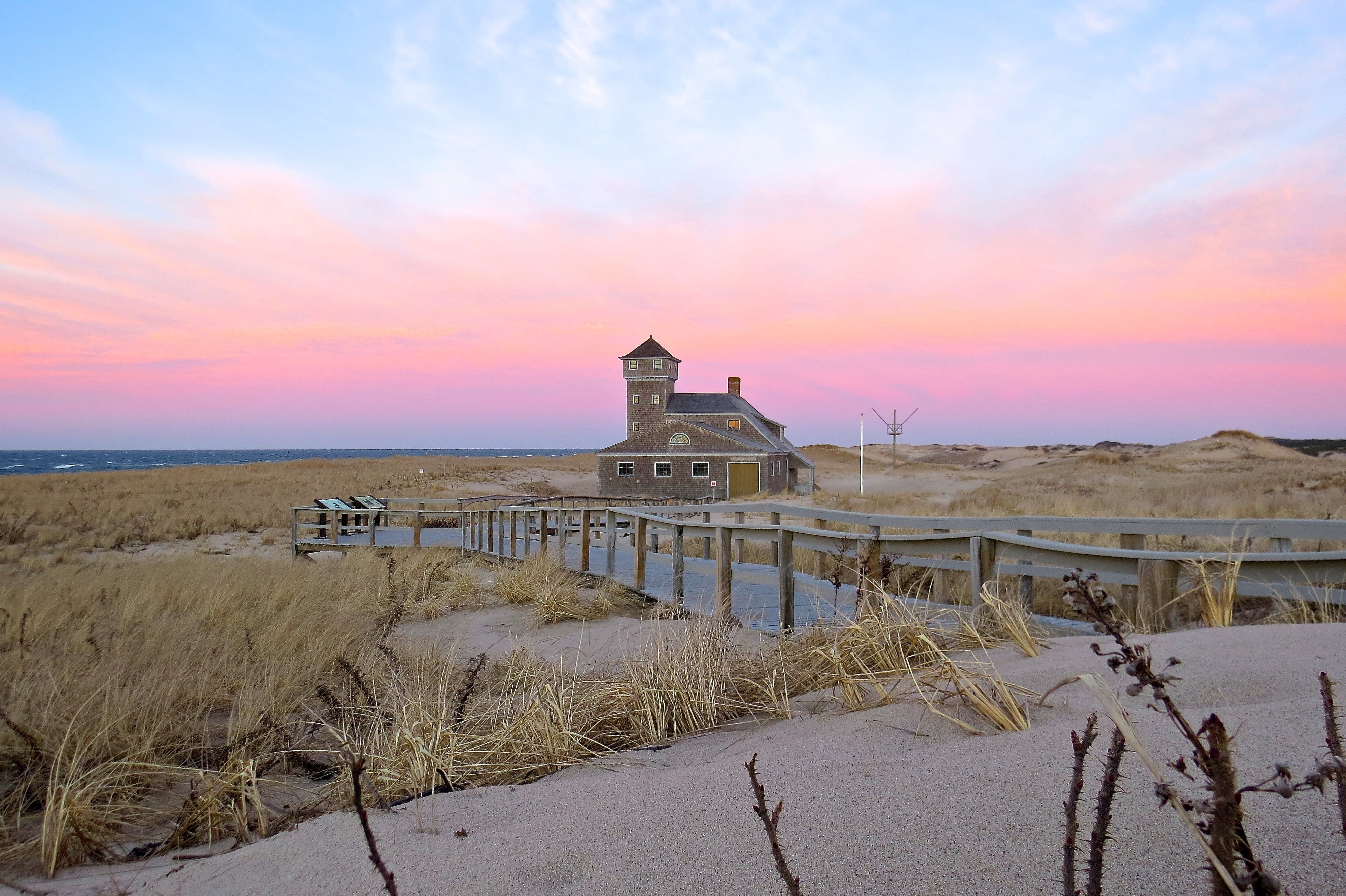 provincetown cape cod wharf sunset massachusetts landscape 2k 4k