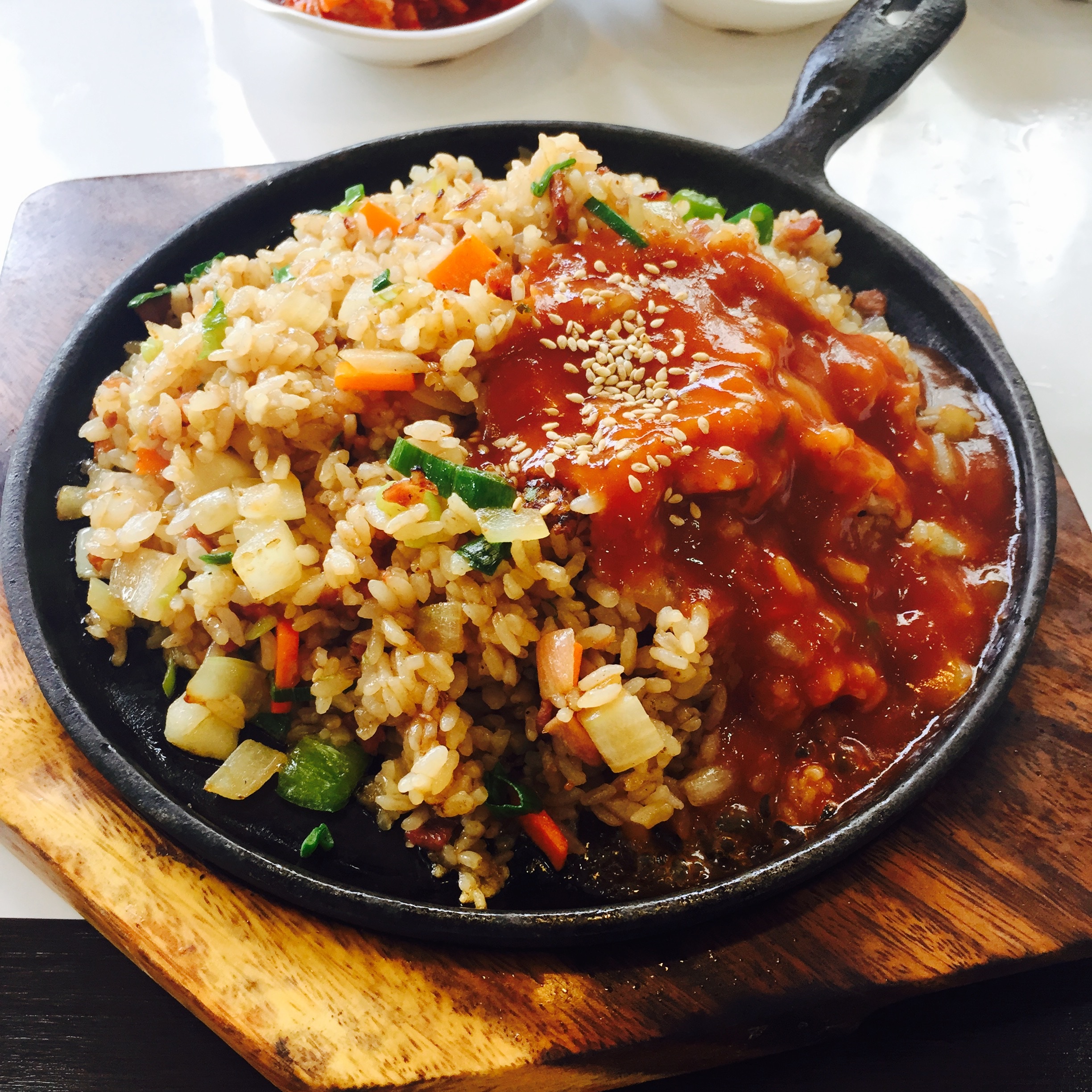 rice dish on skillet fried bob korean teppan 2k