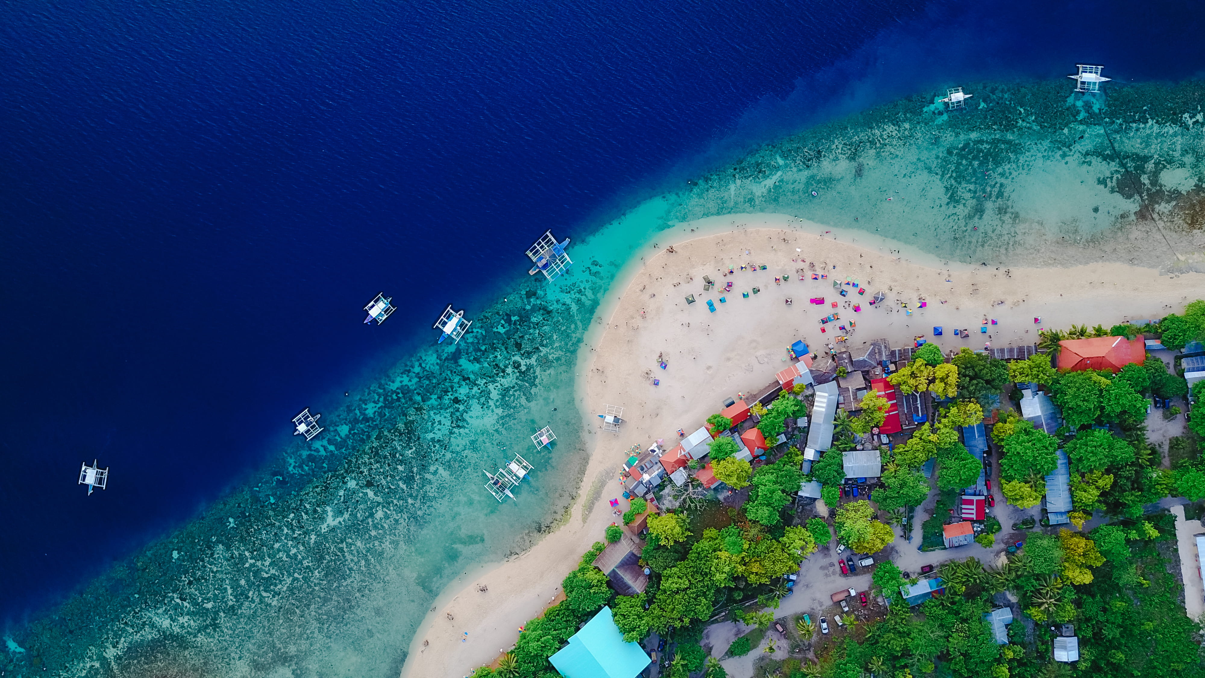 sea city bird s eye view beach aerial asia Cebu clean 2k 4k