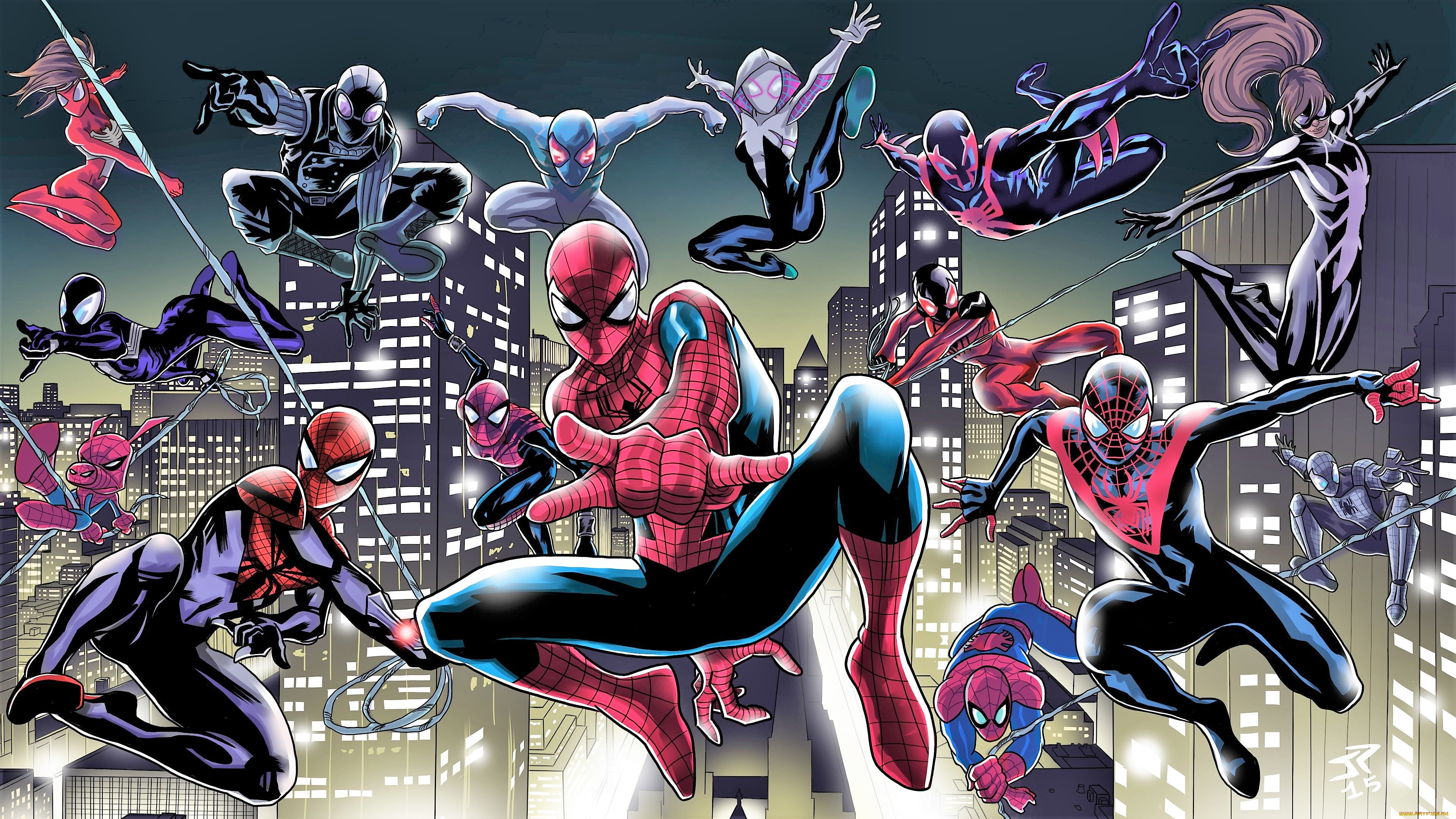 Spider Man comic art superhero Gwen Male Marvel Comics 2k 4k