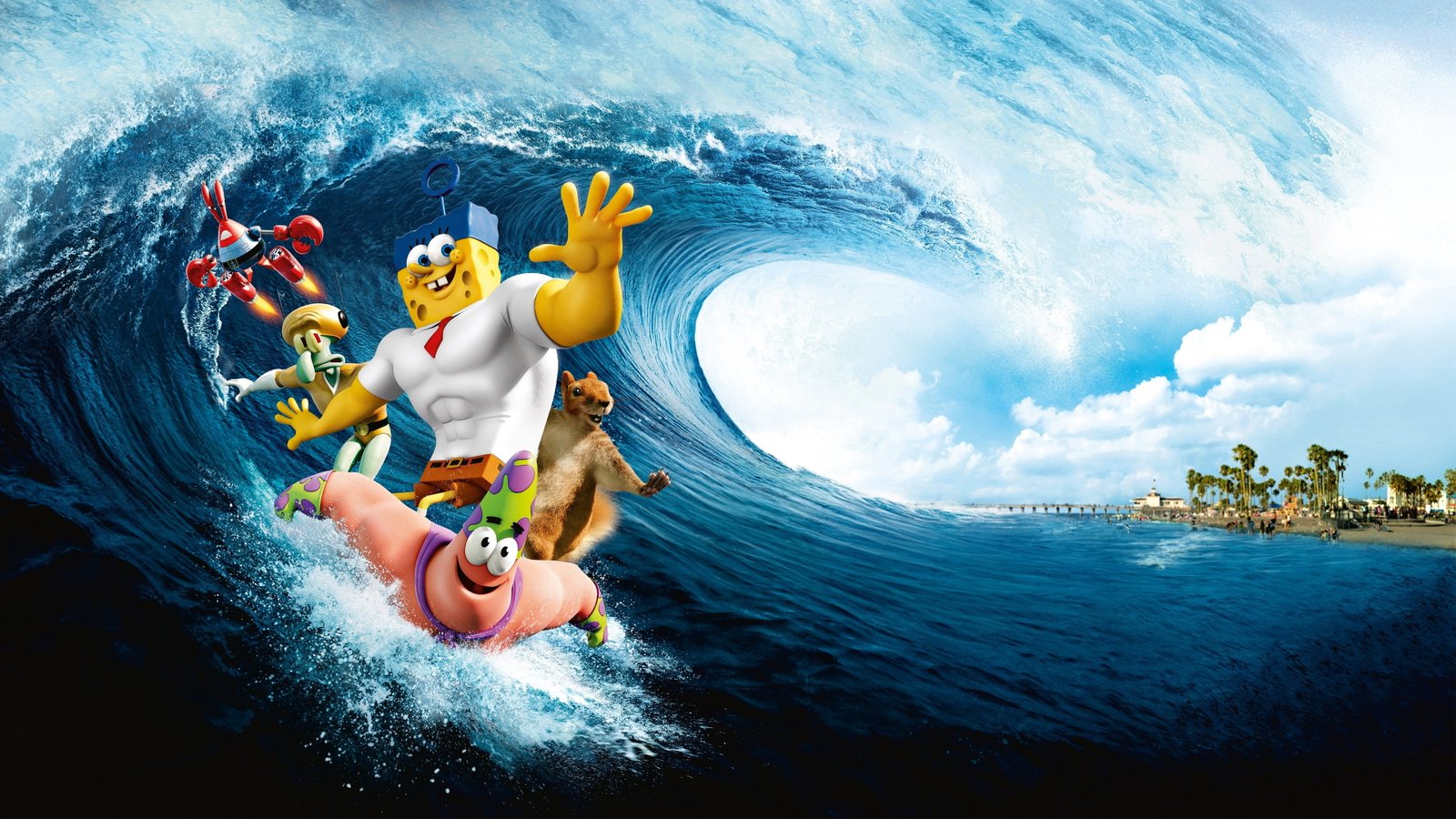 Spongebob Squarepants illustration the spongebob movie sponge out of water 2k 4k