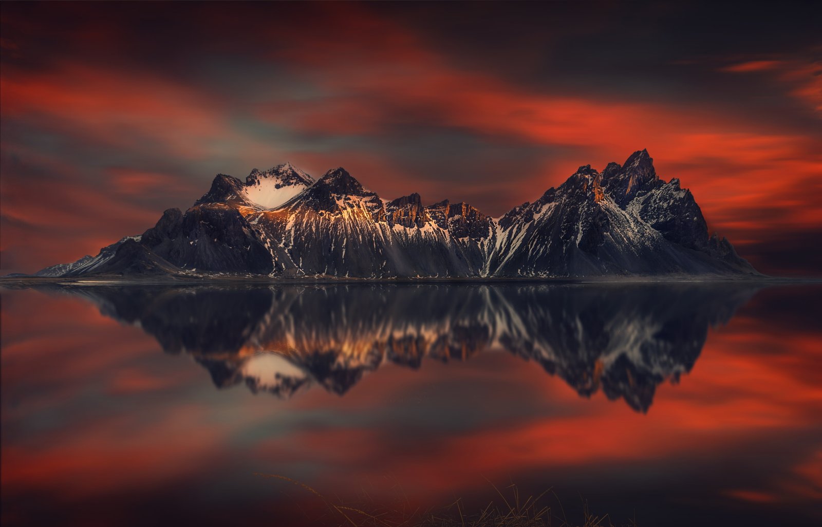 Sunset Lake Mountains Reflections 2k 4k 5k