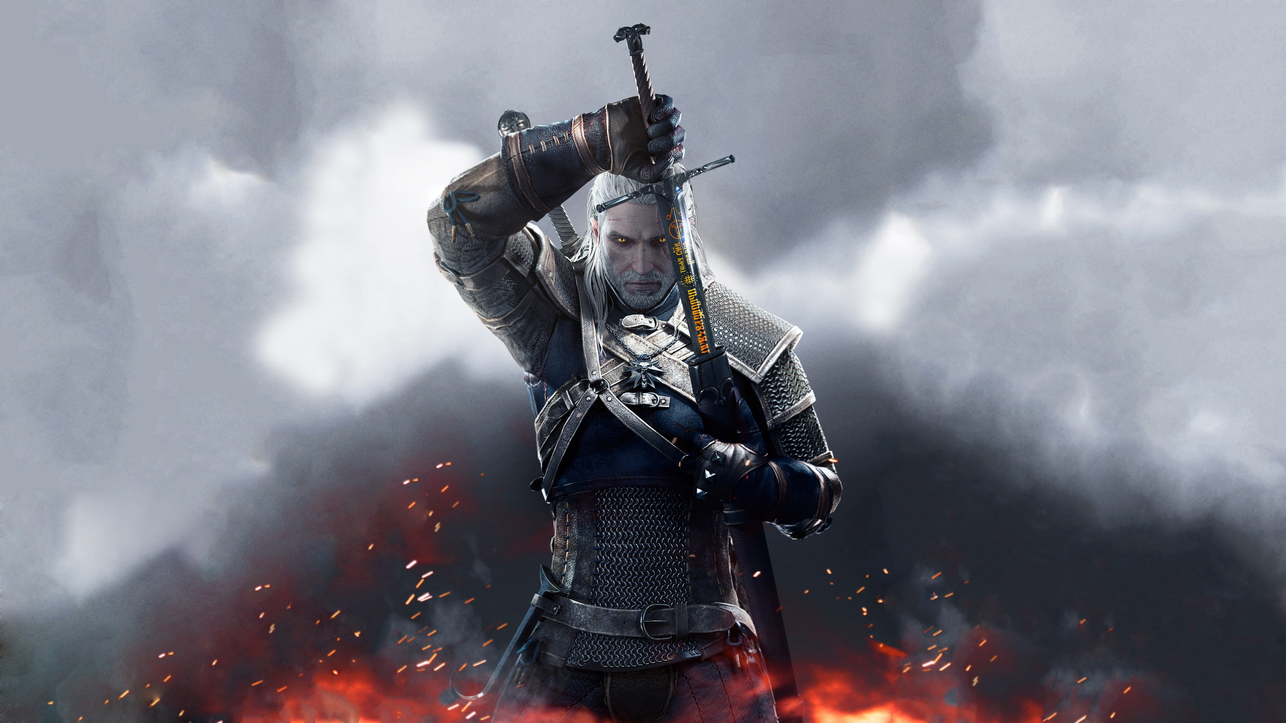 video games The Witcher 3 Wild Hunt Geralt of Rivia runes 2k 4k
