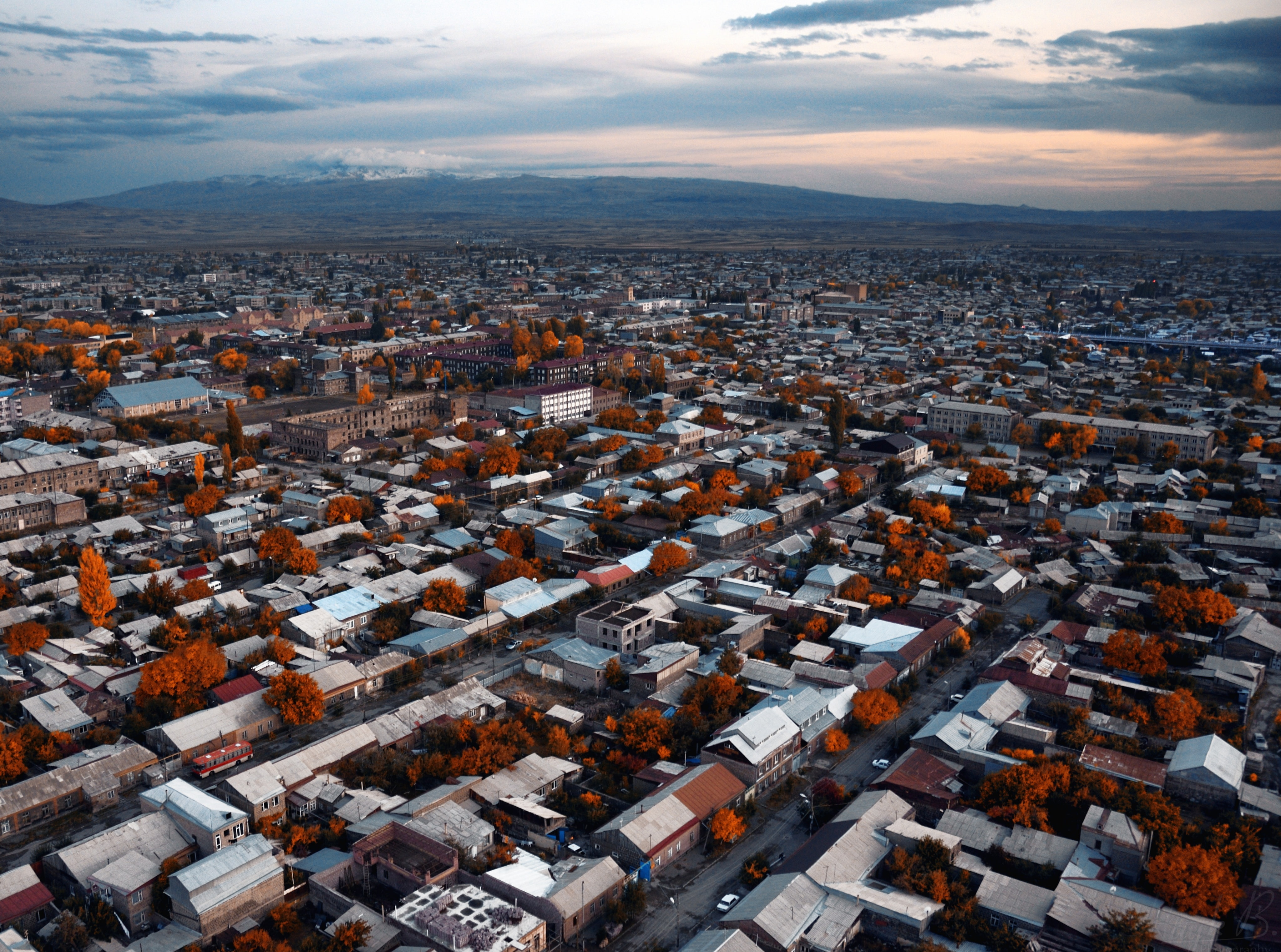 Armenia Gyumri brown trees City Beautiful Scenery Mountain 2k 4k