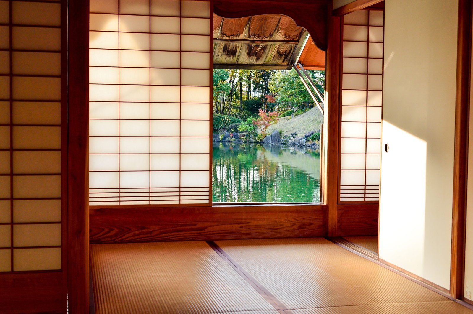 Brown Wooden Door Near Body of Water architecture contemporary 2k 4k 5k