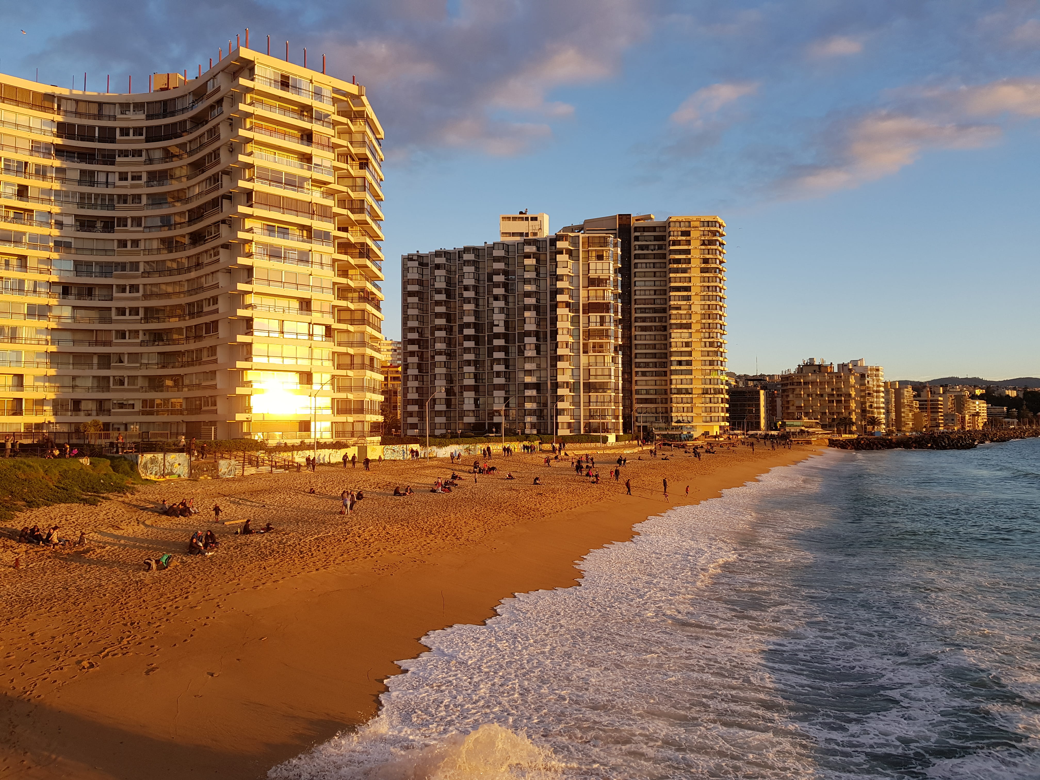 chile vi a del mar playa de beach sun oceam 2k 4k