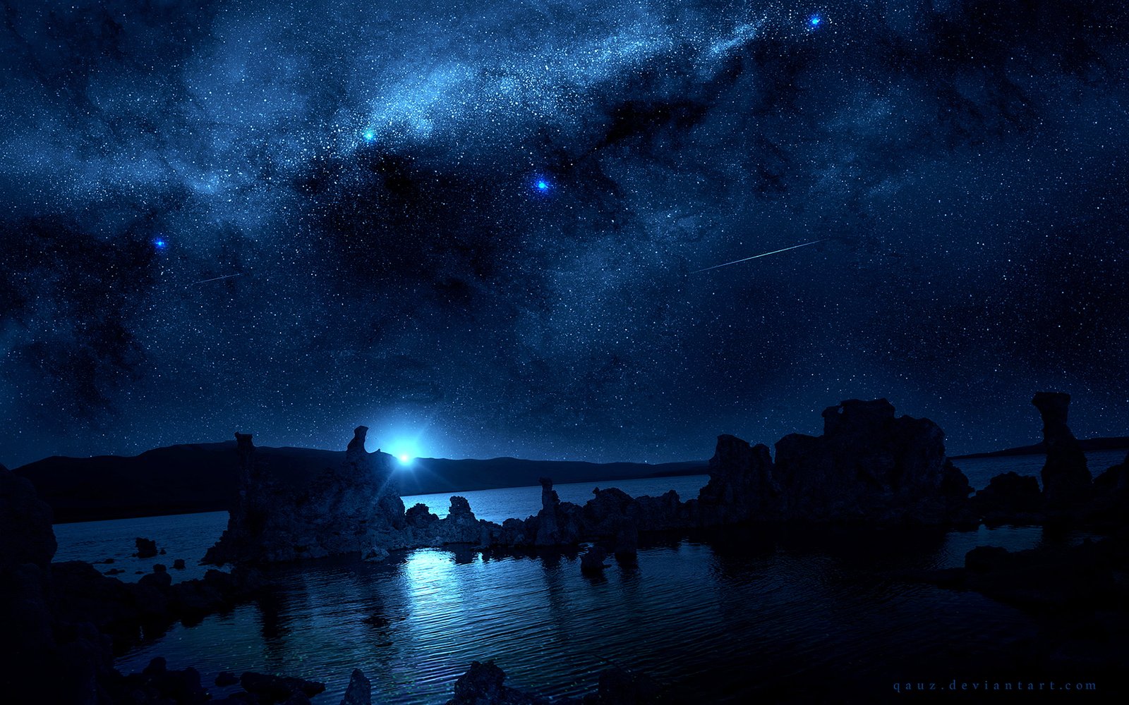digital art artwork fantasy night sky landscape 2k 4k