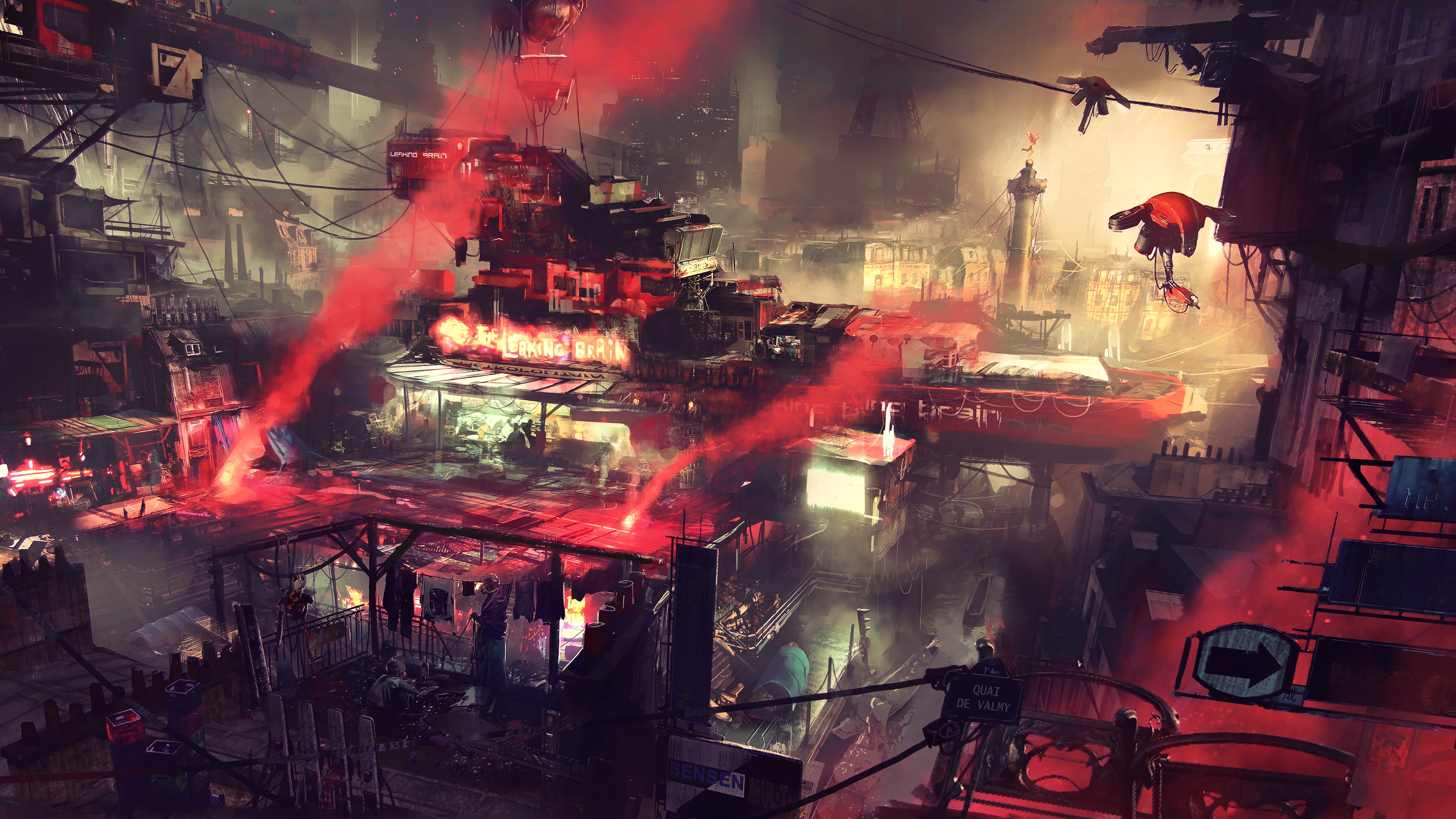 fantasy art artwork fan landscape futuristic city cyberpunk 2k 4k 5k