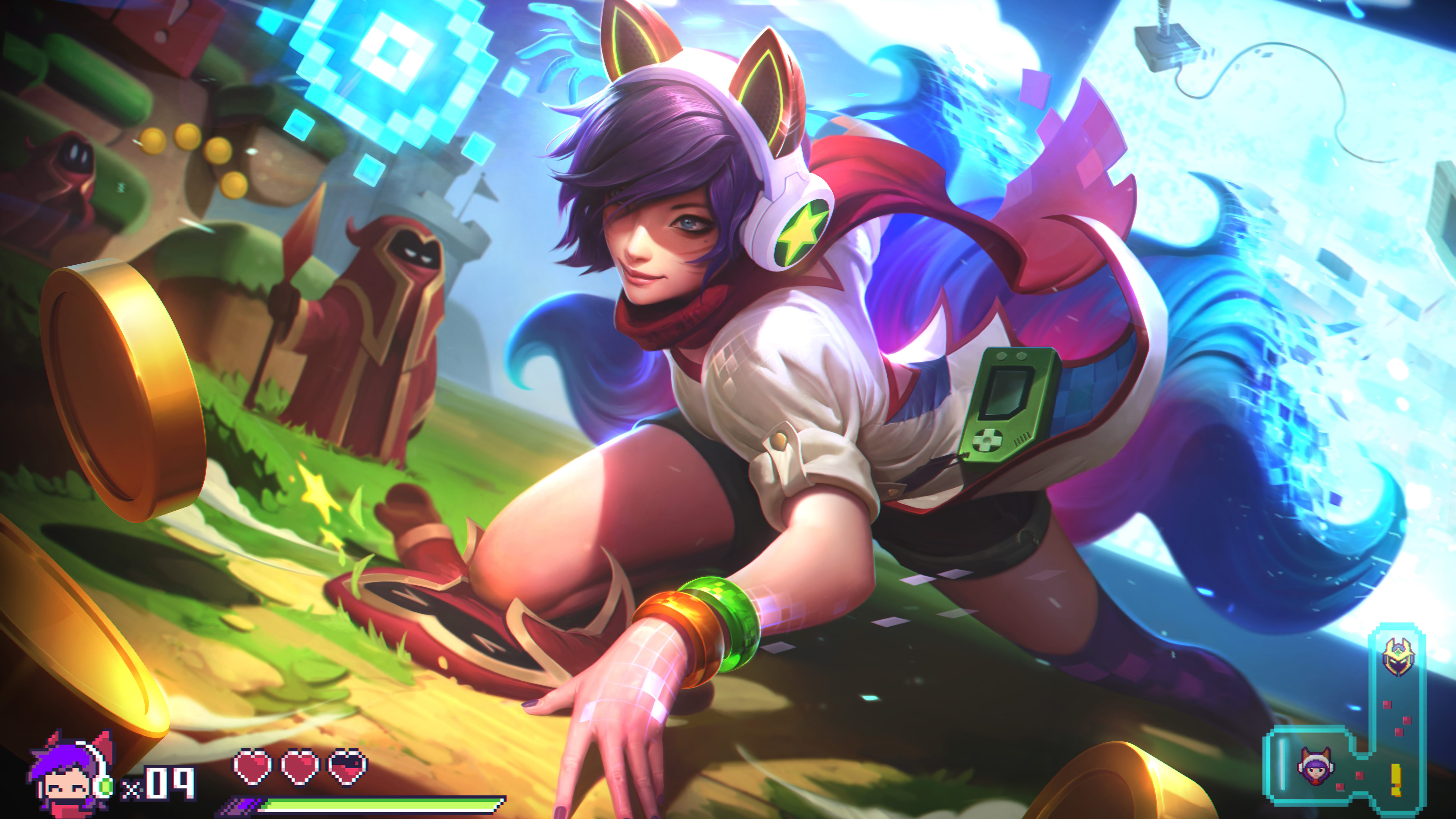 League of Legends Ahri multi colored representation real people 2k 4k 5k 8k
