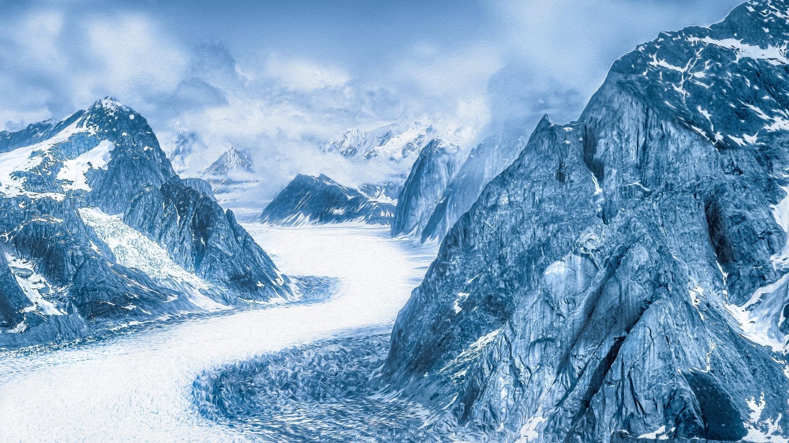 massif ice freezing glacier arctic road snow glacial landform 2k 4k
