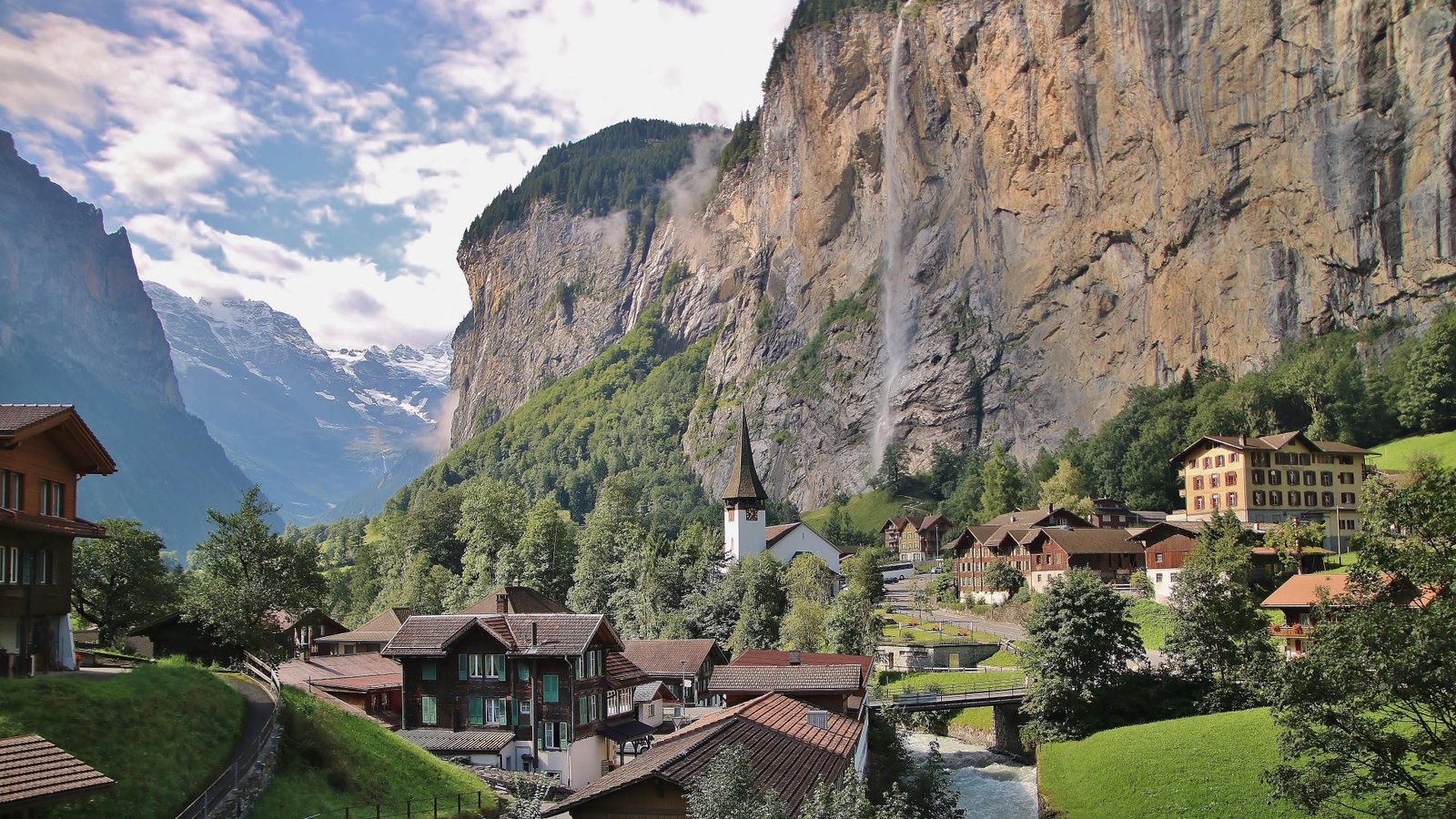 mount scenery waterfall tourist attraction rock tourism 2k 4k