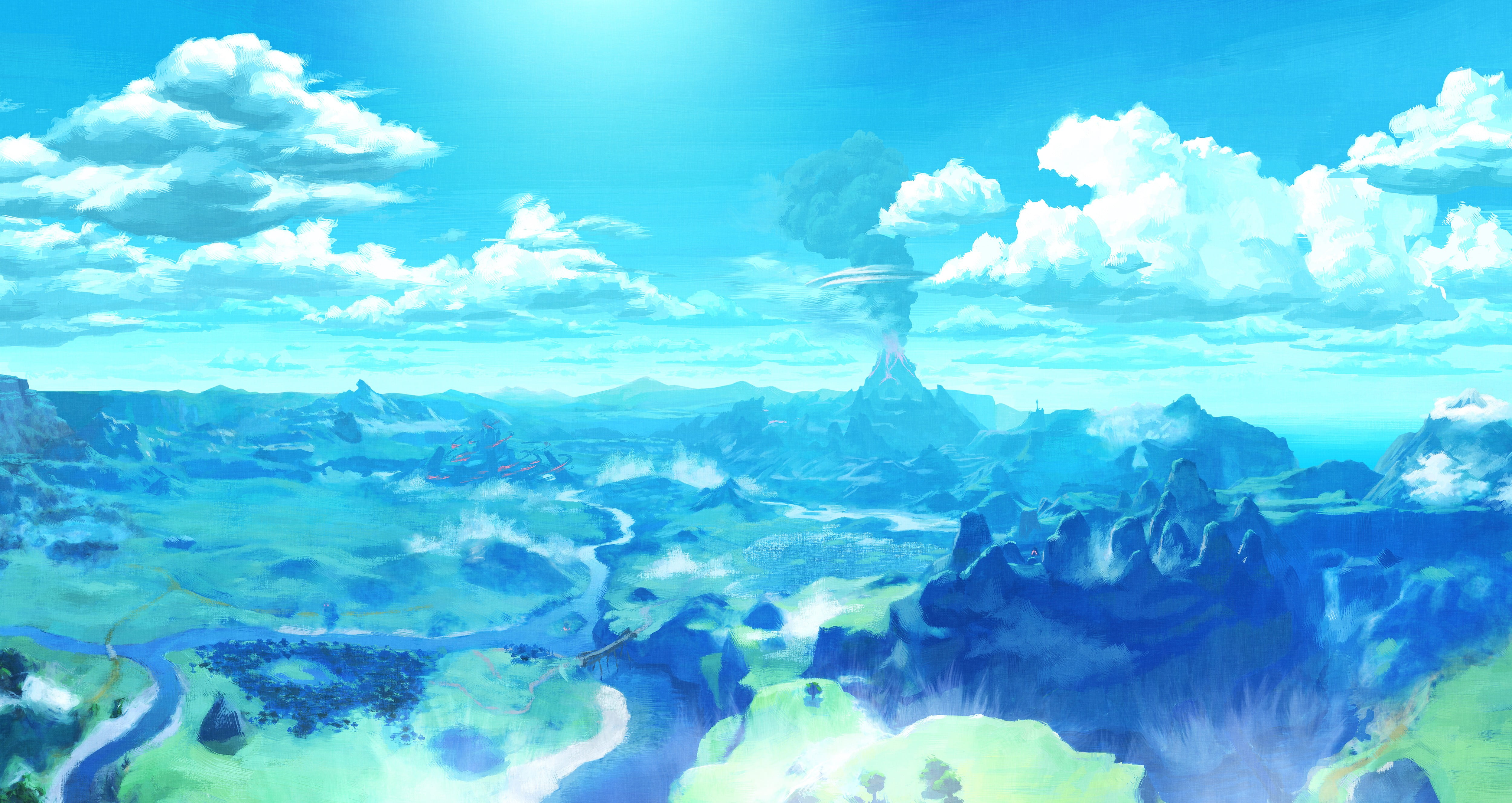 mountain and trees animated photo The Legend of Zelda Breath the Wild 2k 4k 5k