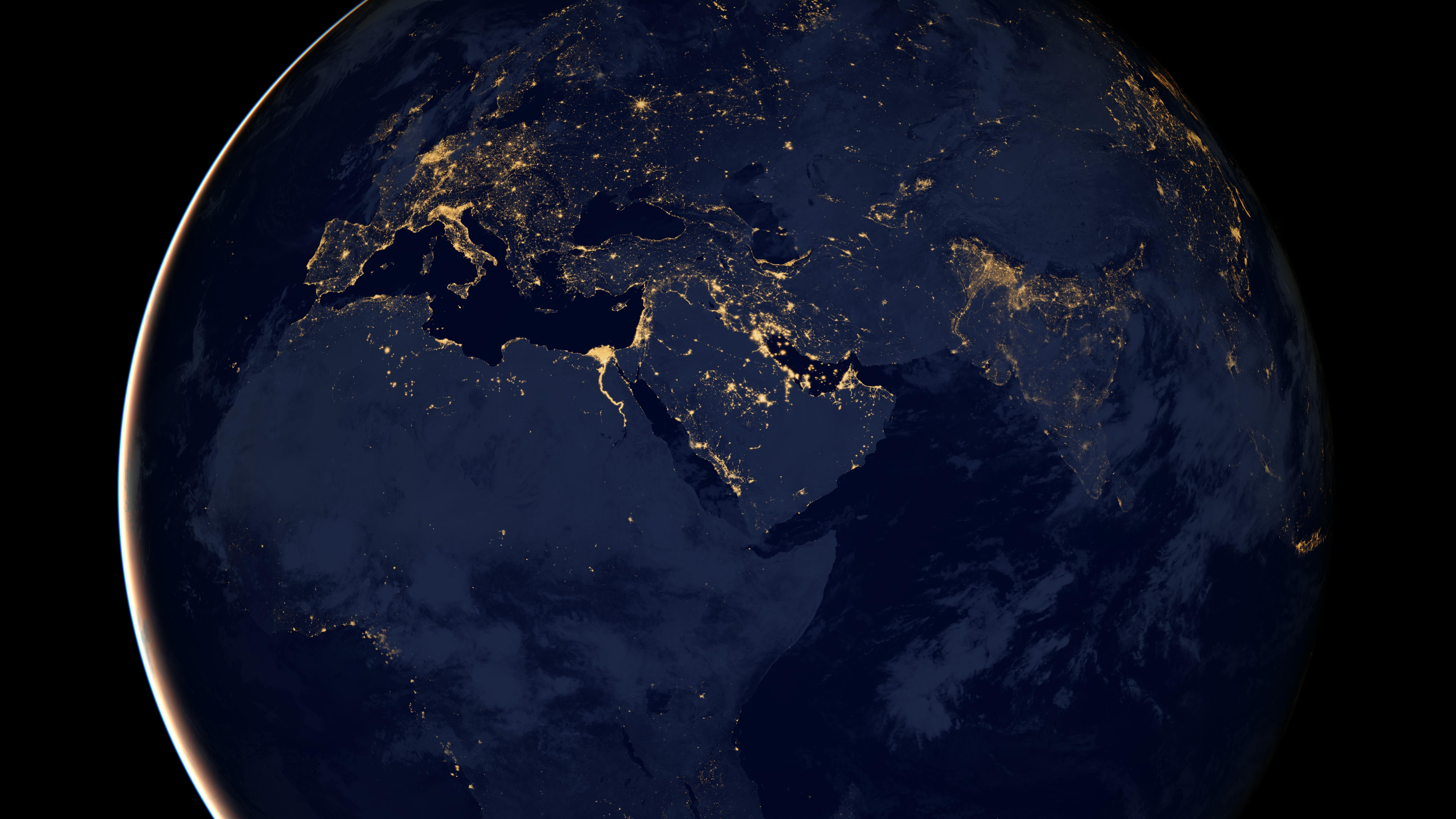 ocean middle east science night nightlight blue marble 2k 4k 5k 8k