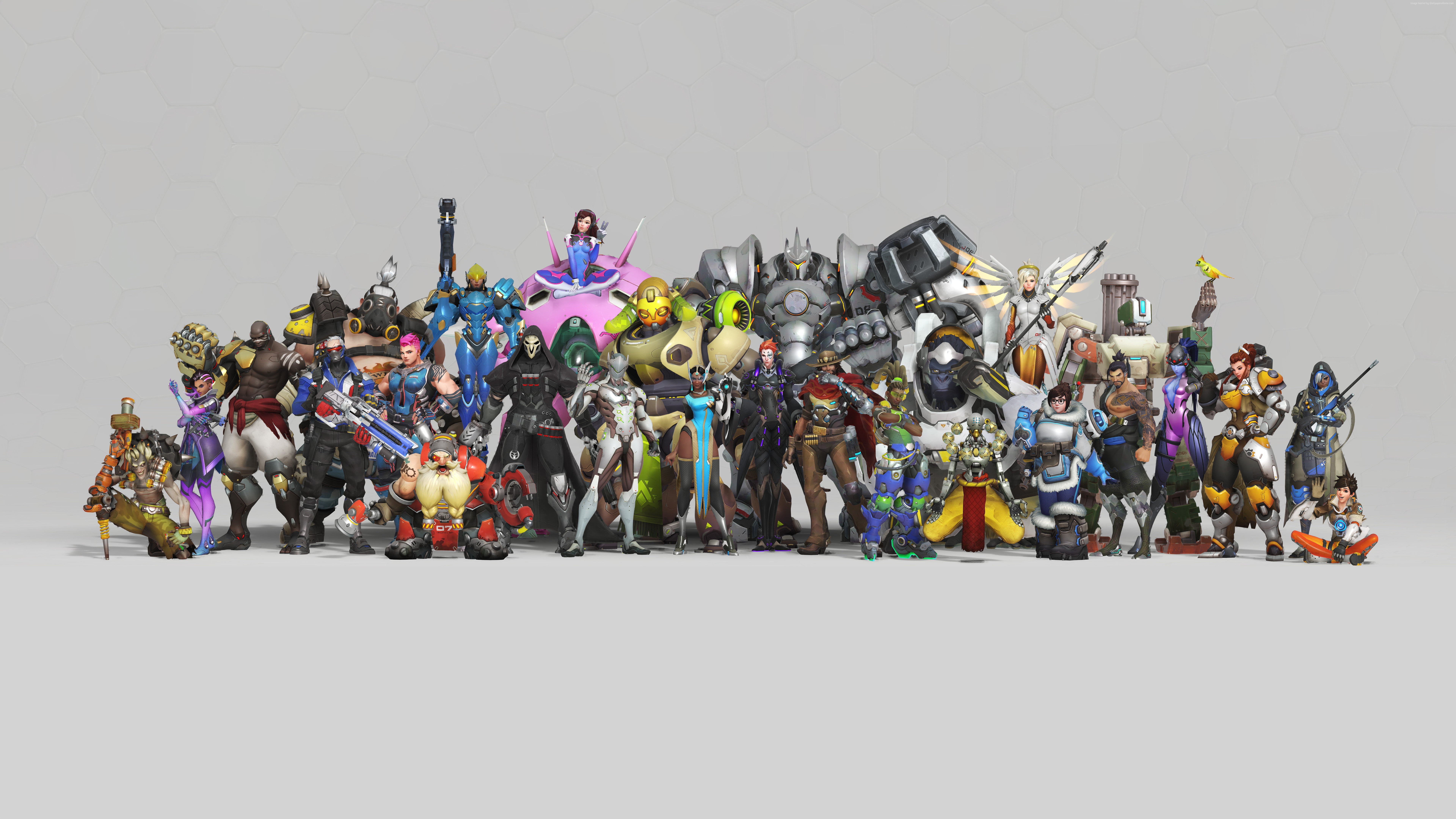 Overwatch Anniversary Heroes studio shot large group of people 2k 4k 5k 8k