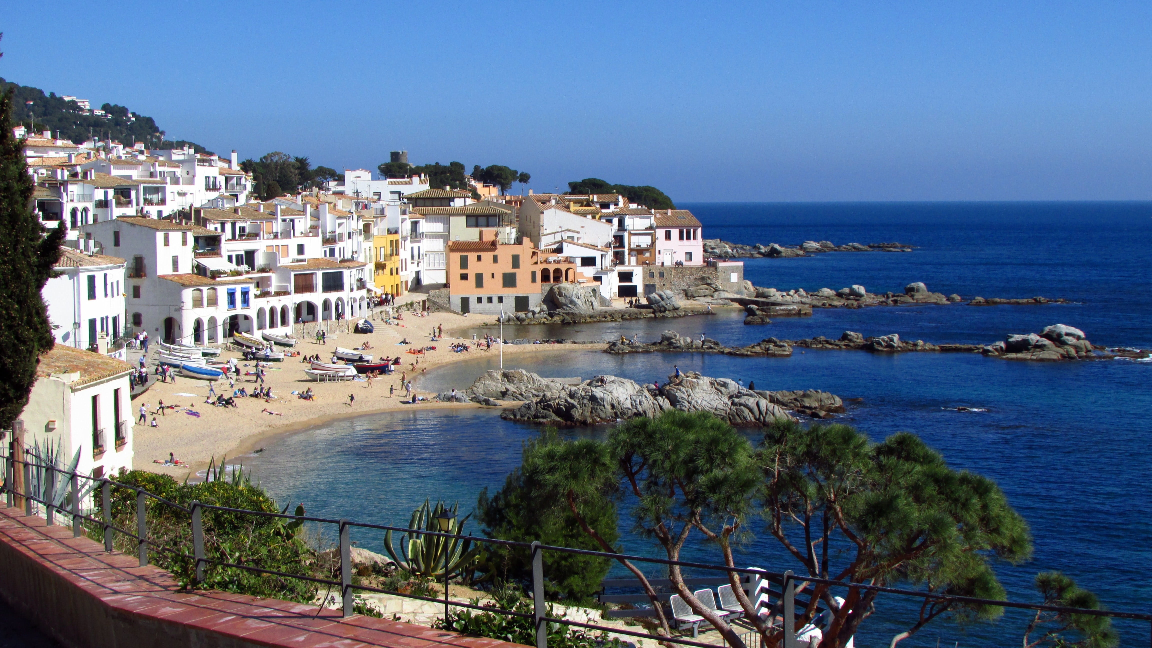 photo of coastline calella sea beach de palafrugell 2k 4k 5k