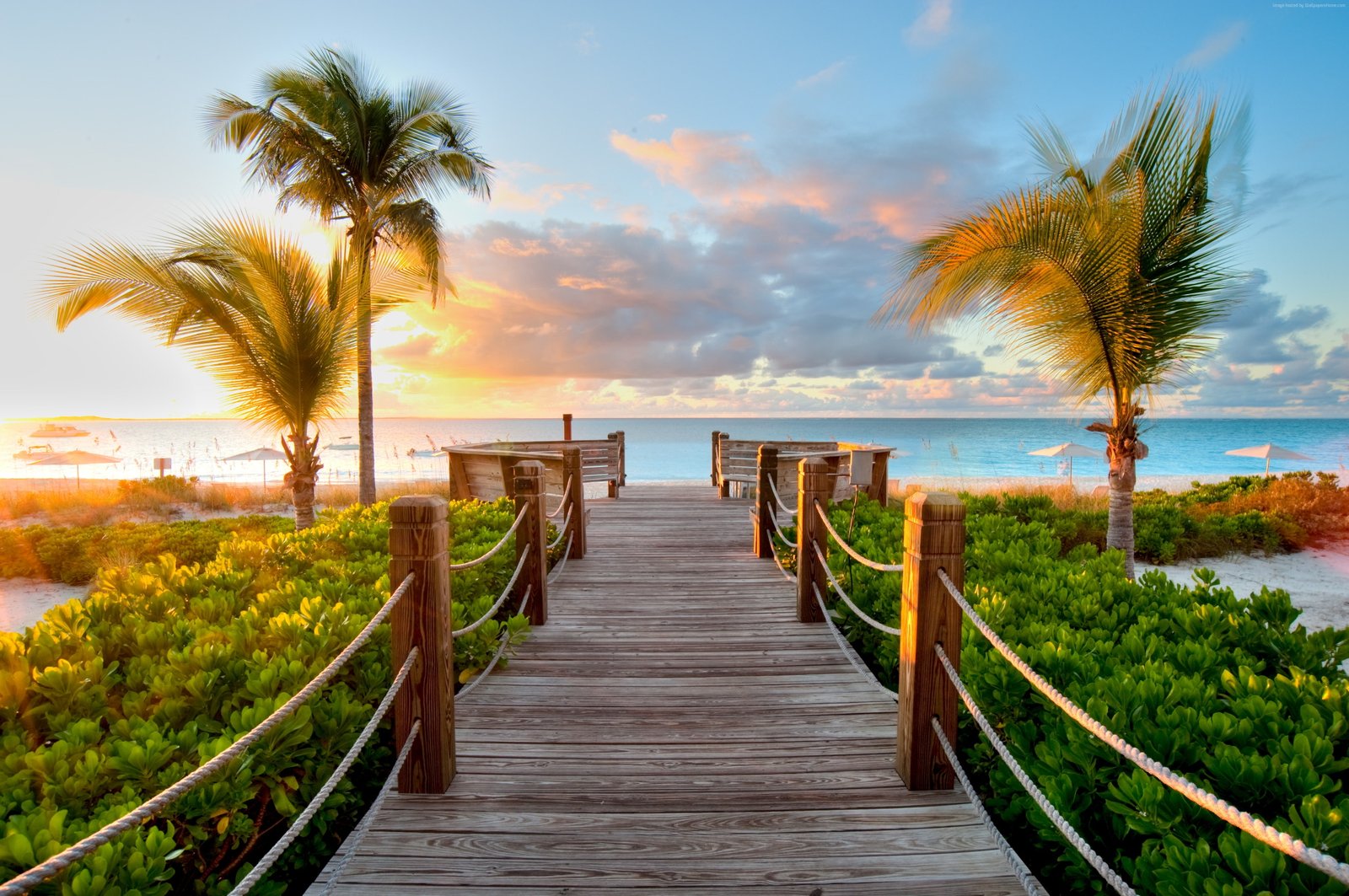 resort sea tourism Turks and Caicos Islands sky 2k 4k