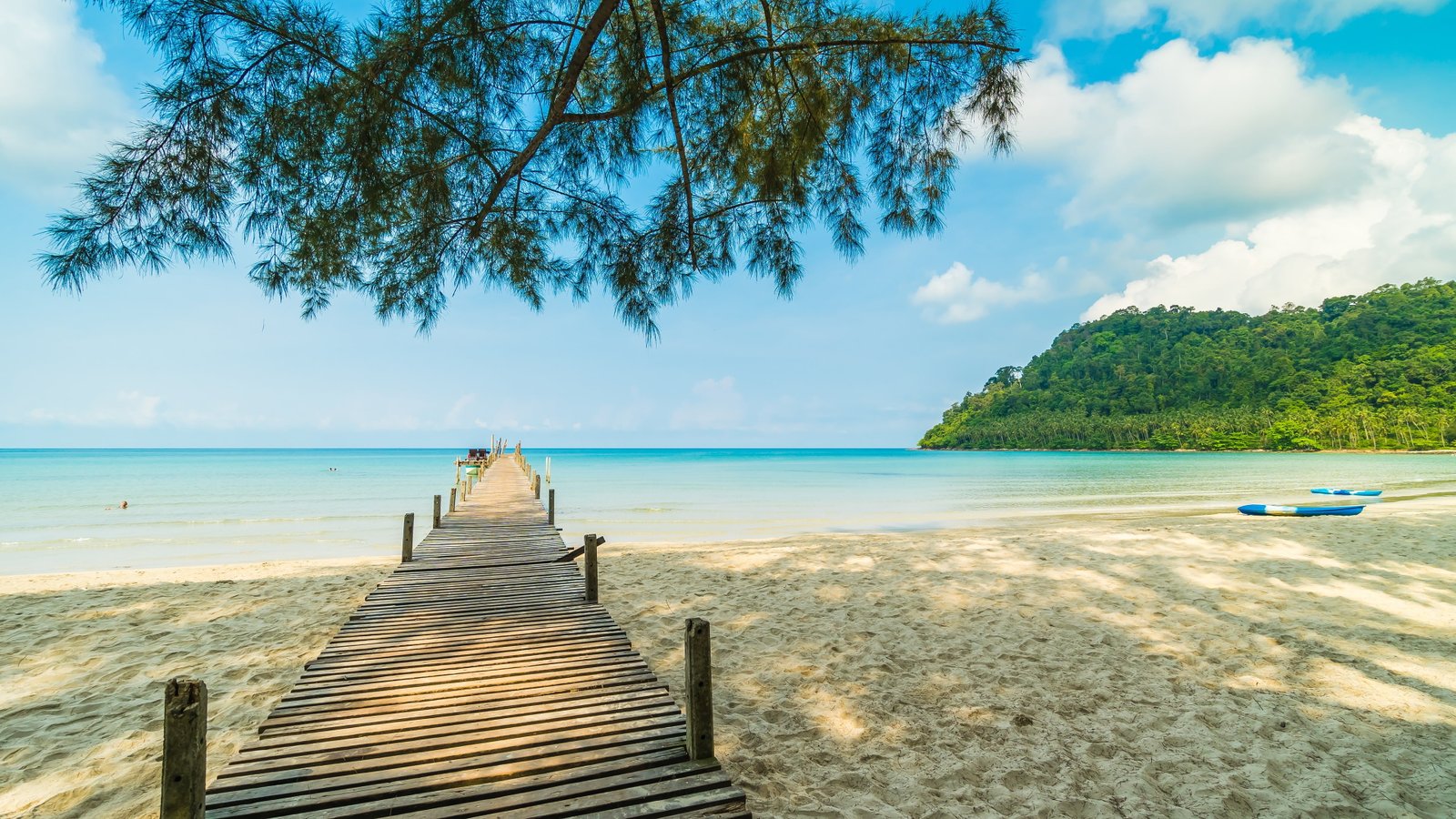 summer pier sea tropics beach shore sandy caribbean 2k 4k
