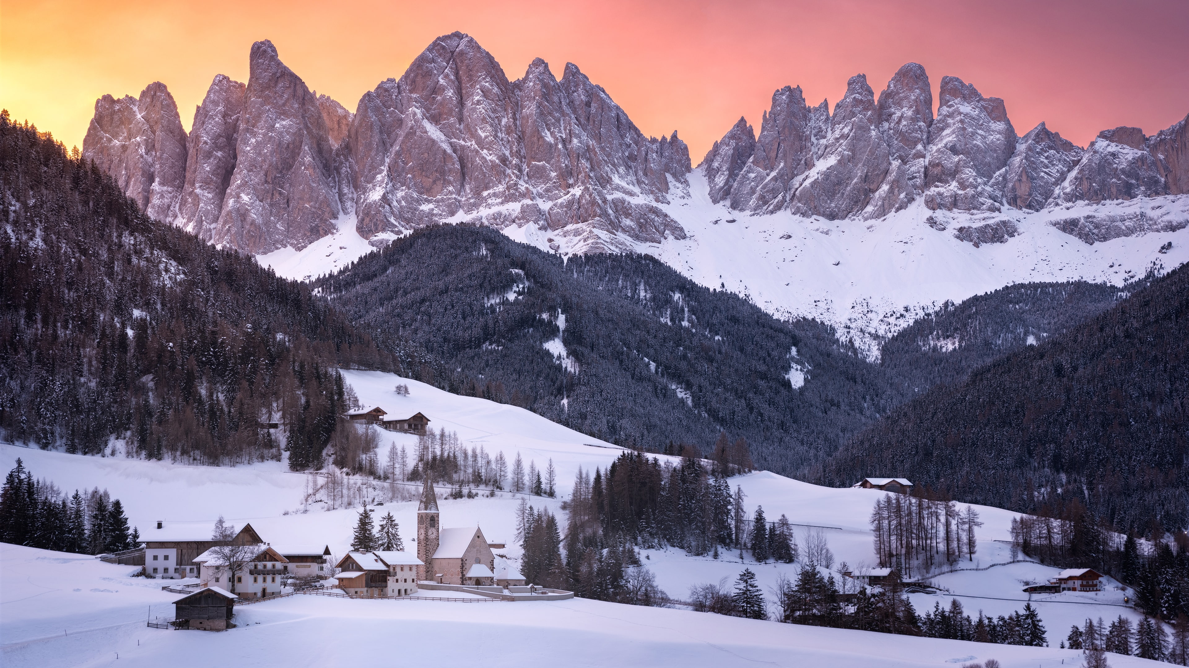 villnoss italy bolzano nature mountain village south tyrol 2k 4k