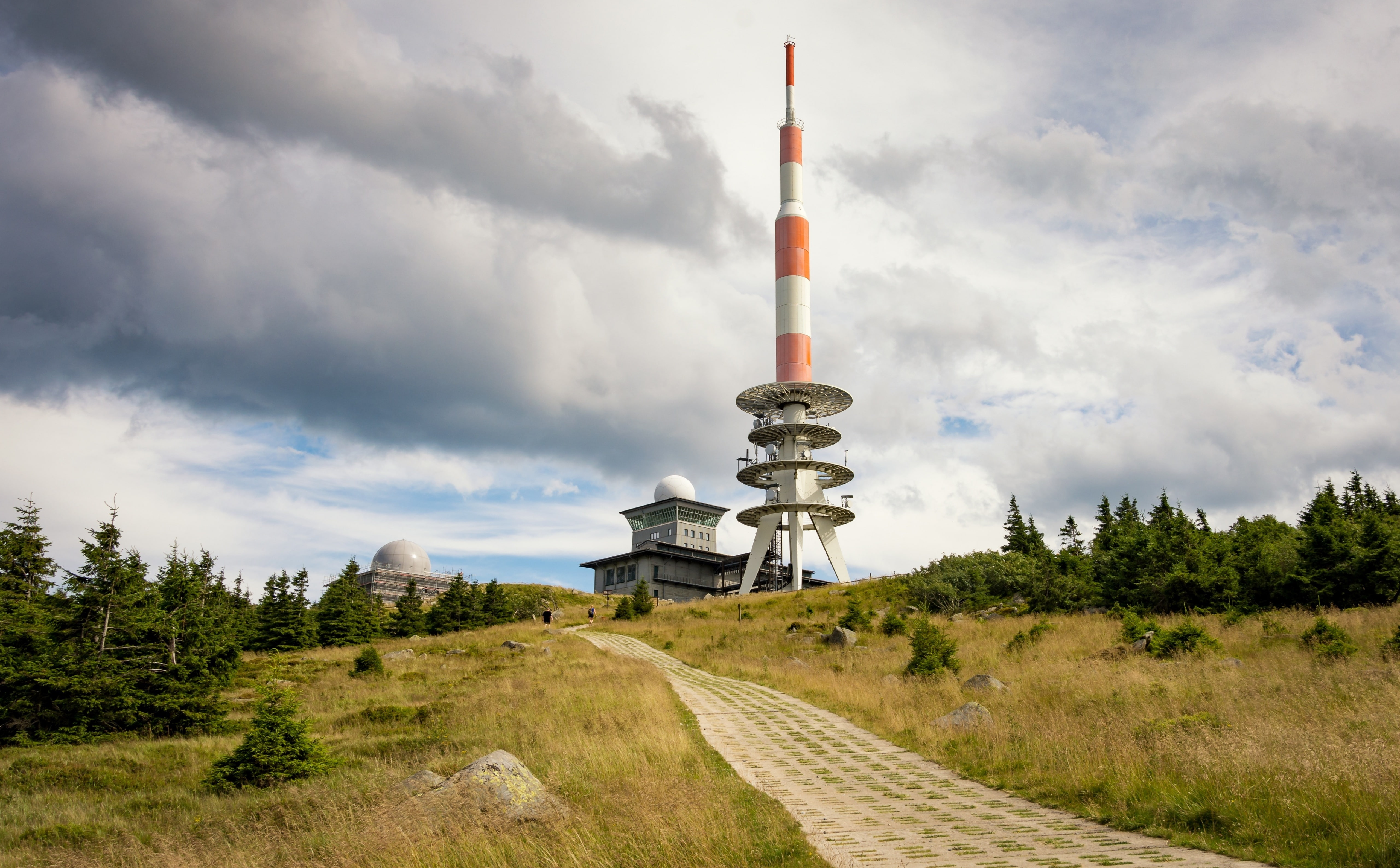 Weather Station Brocken Harz mountain Europe Germany View 2k 4k 5k
