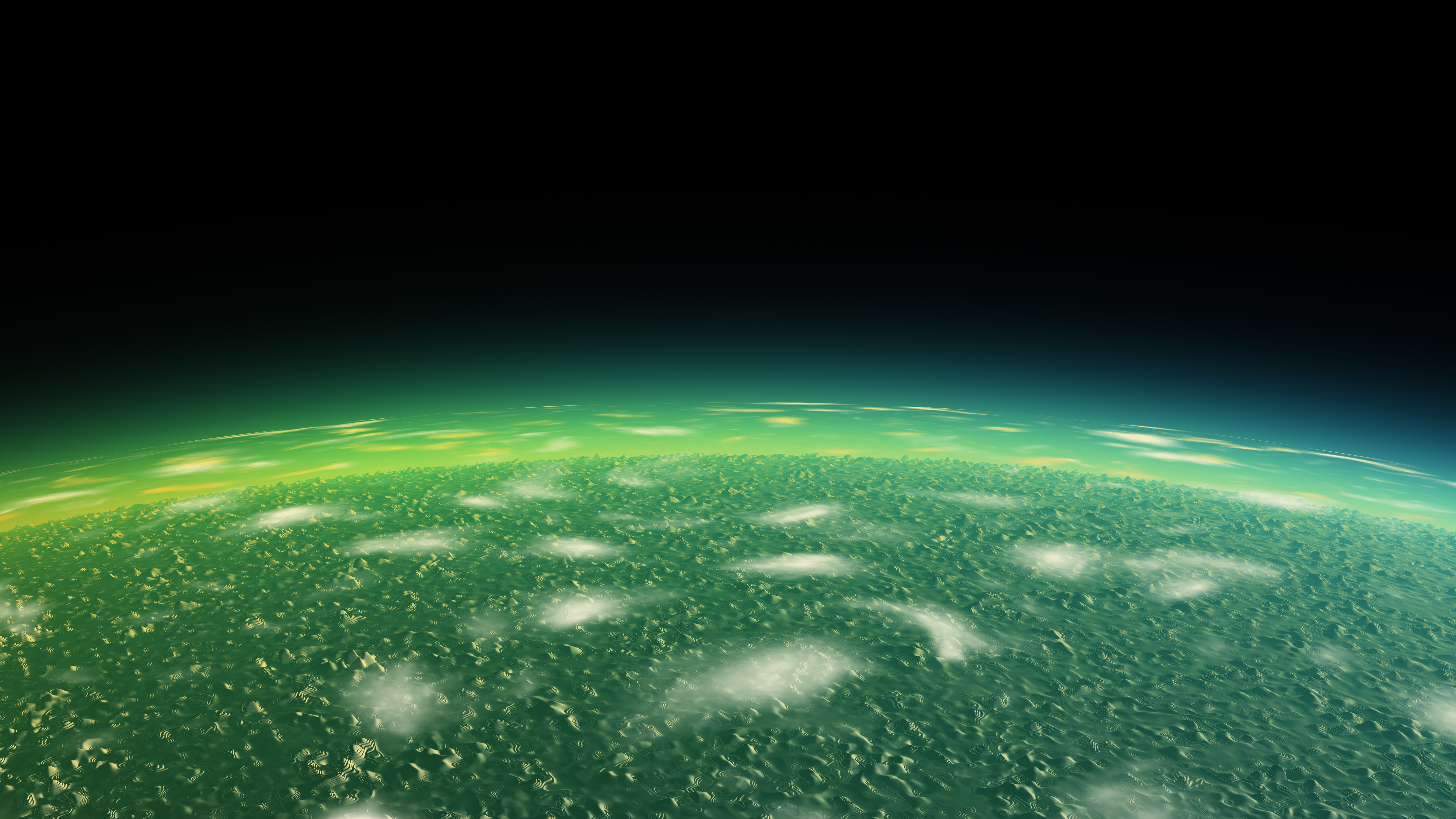 alien planet green uhd space art futuristic sci fi 2k 4k 5k 8k