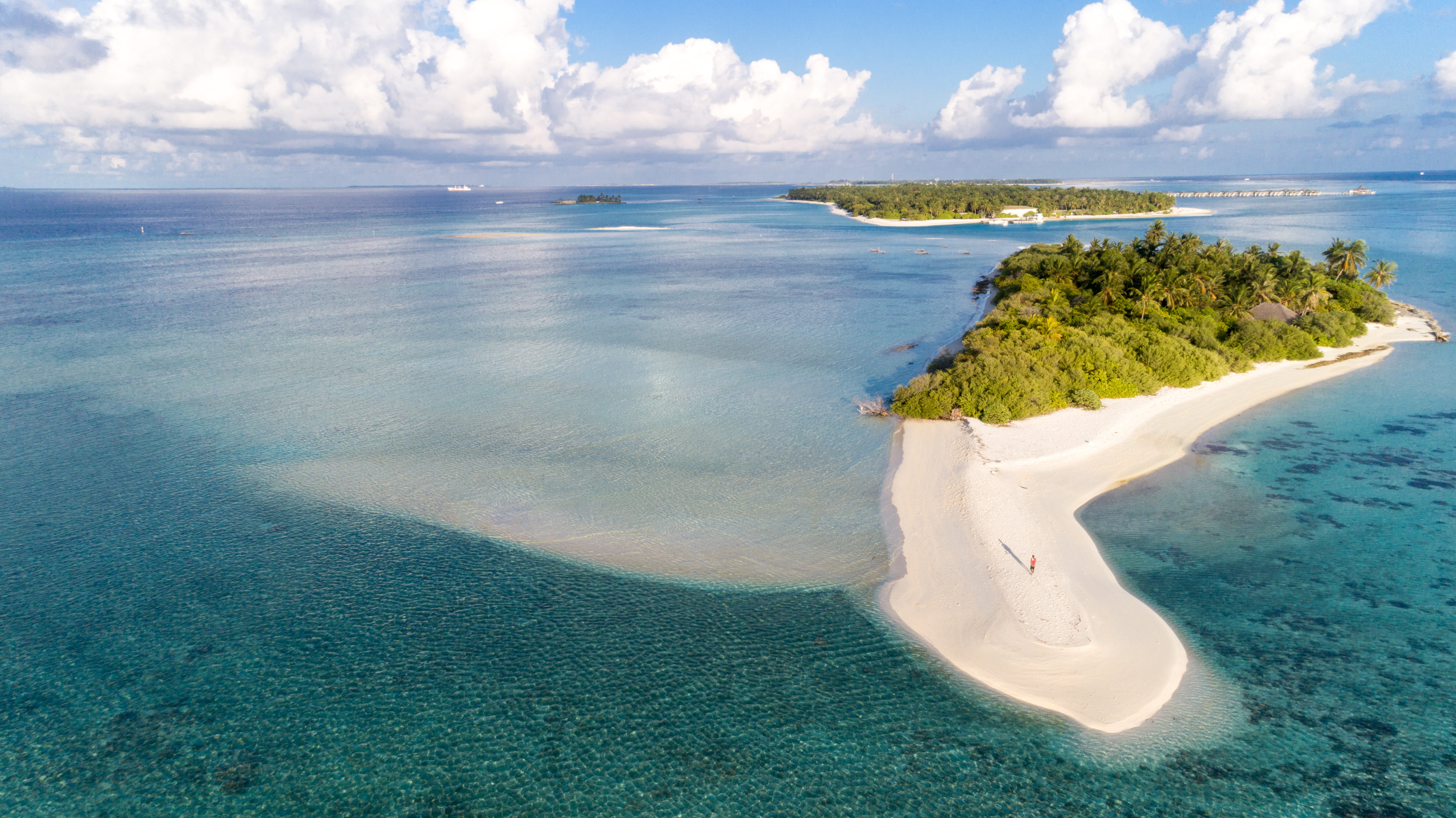 bay beach beautiful clouds horizon idyllic island nature 2k 4k 5k
