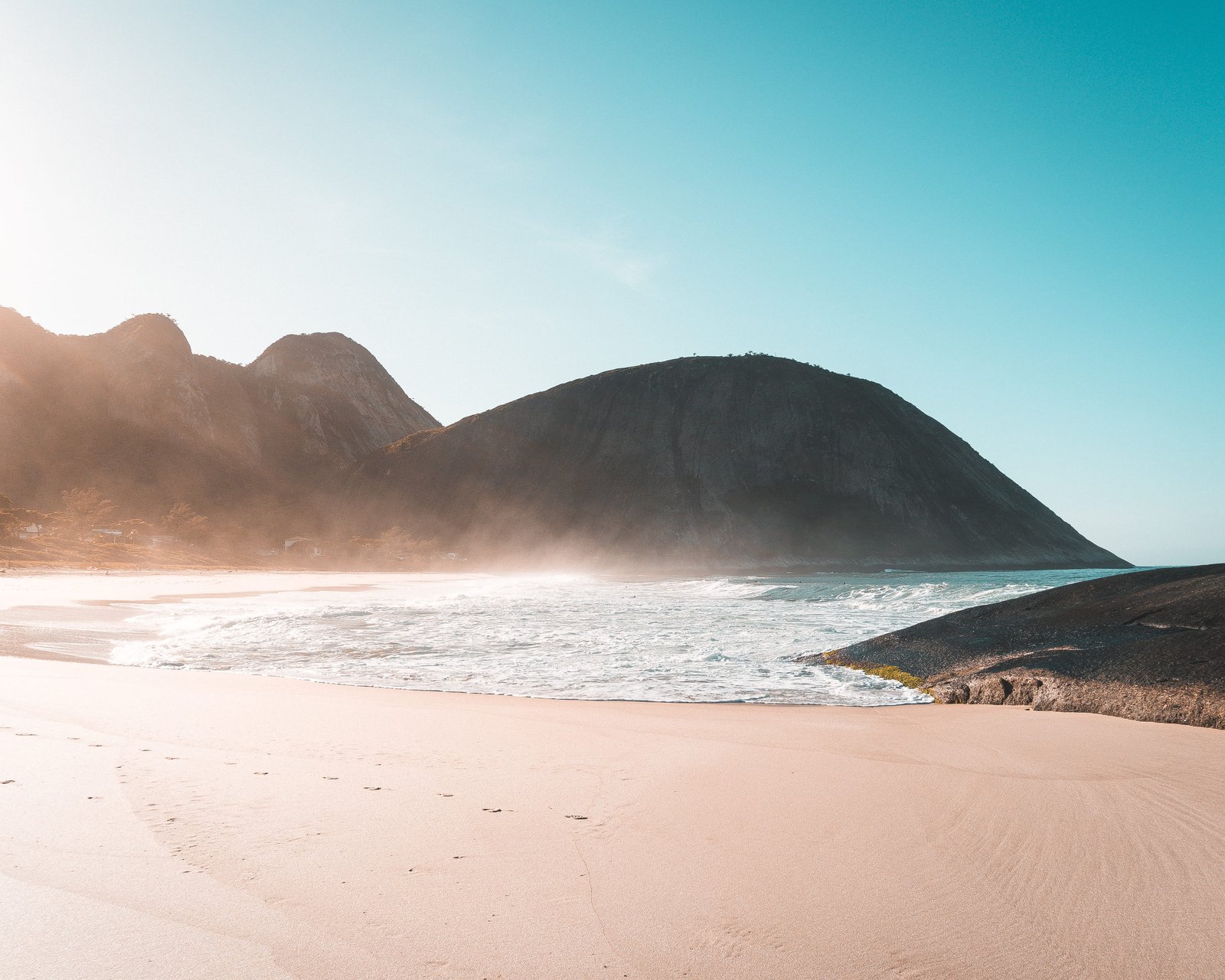 brown sandy beach near hills nature outdoors promontory soil 2k 4k 5k