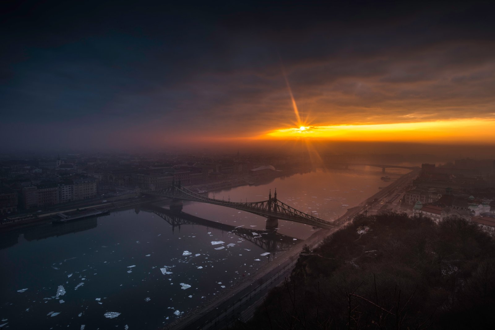 city bridge sunrise nature hd dark 2k 4k 5k