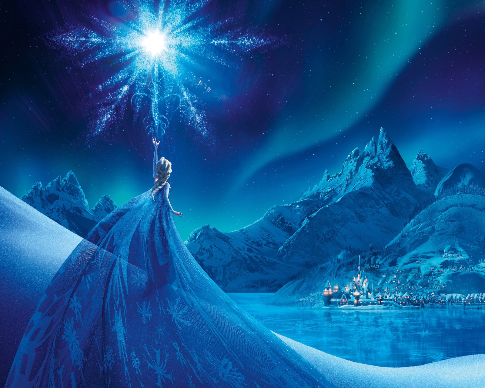 Disney Frozen wallpaper Girl City Light Fantasy Sky Beautiful 2k 4k