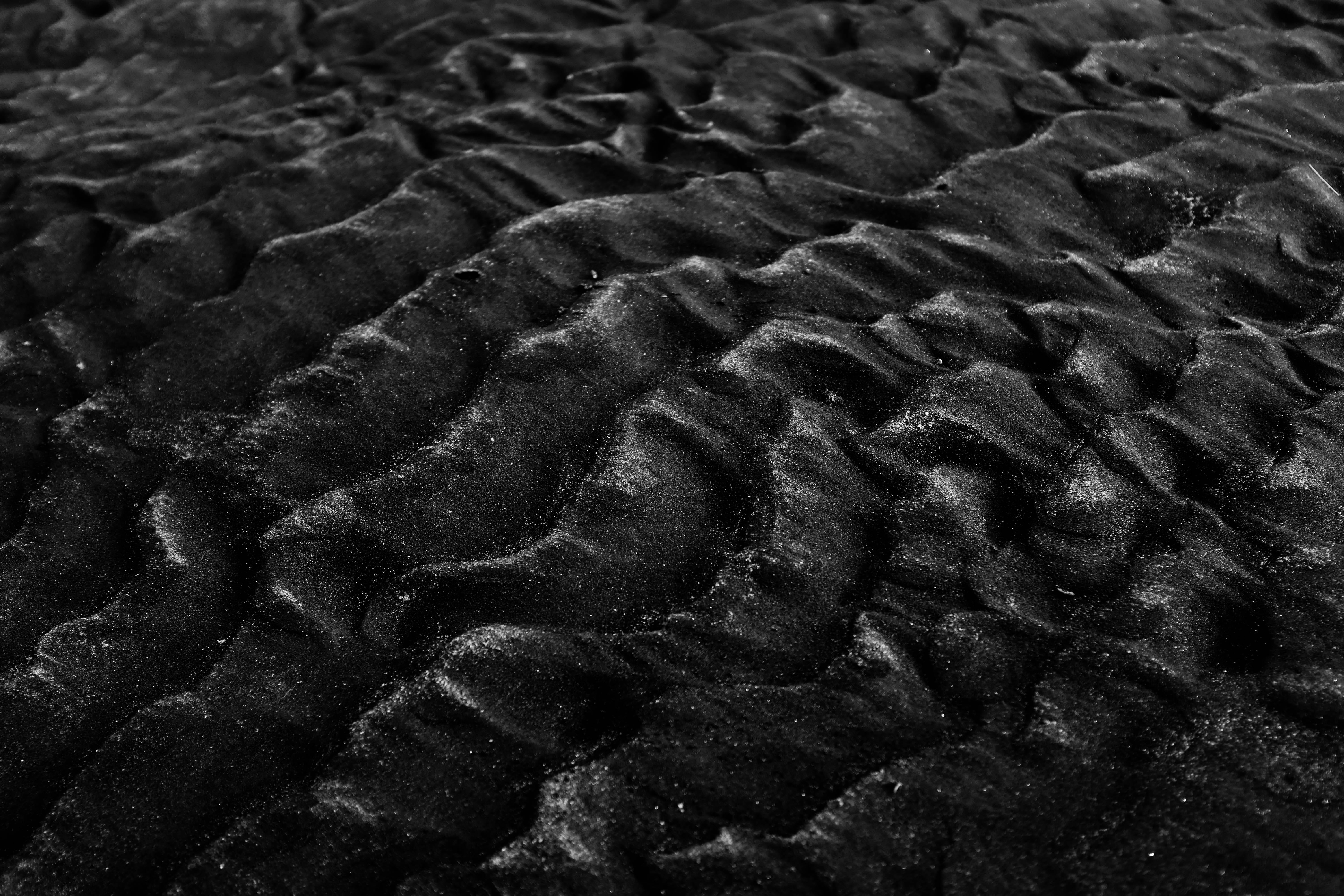 grayscale photography of sand ripple wave beach black and white 2k 4k 5k