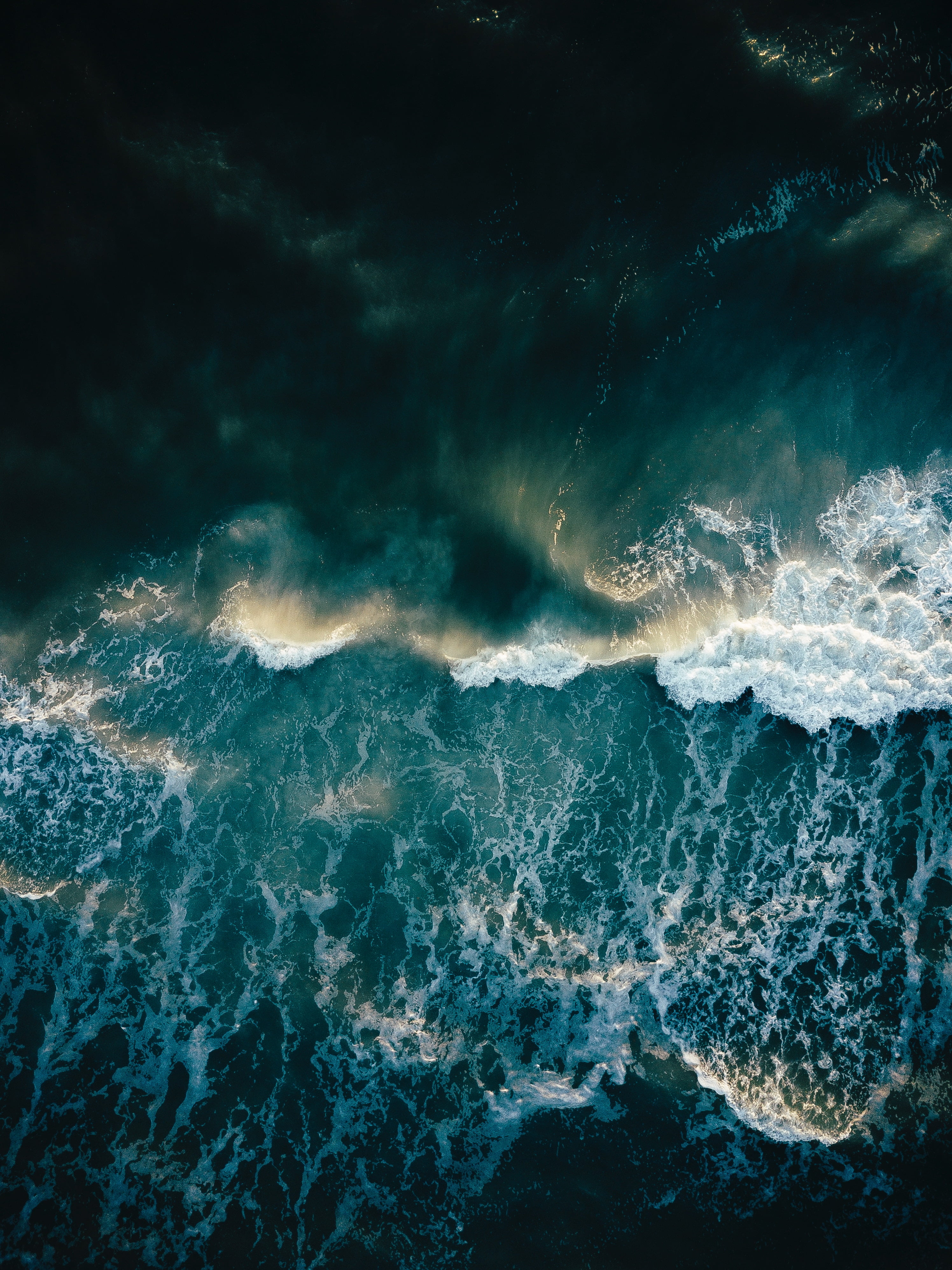 iPhone sea wave wallpaper ocean surf foam waves nature blue 2k