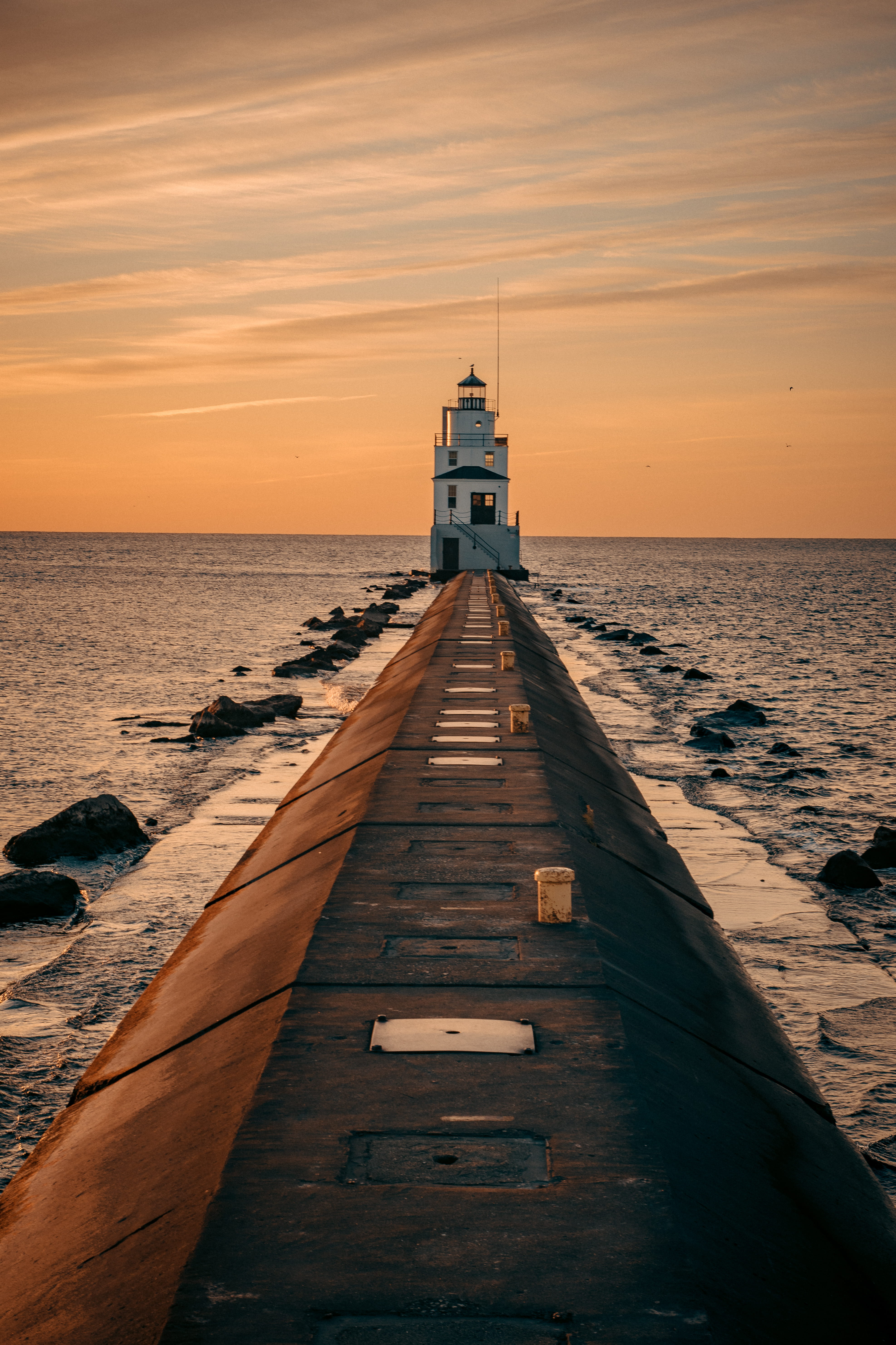 Lighthouse During Golden Hour dawn iphone wallpaper mobile 2k 4k
