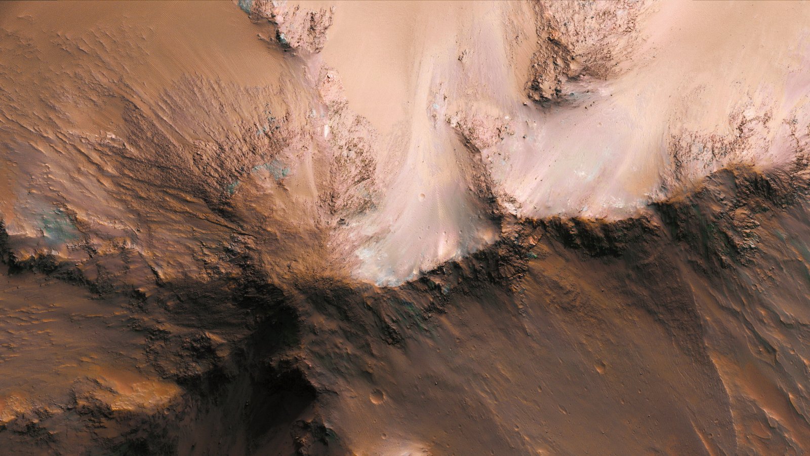 Mars NASA dune landscape aerial view planet 2k 4k