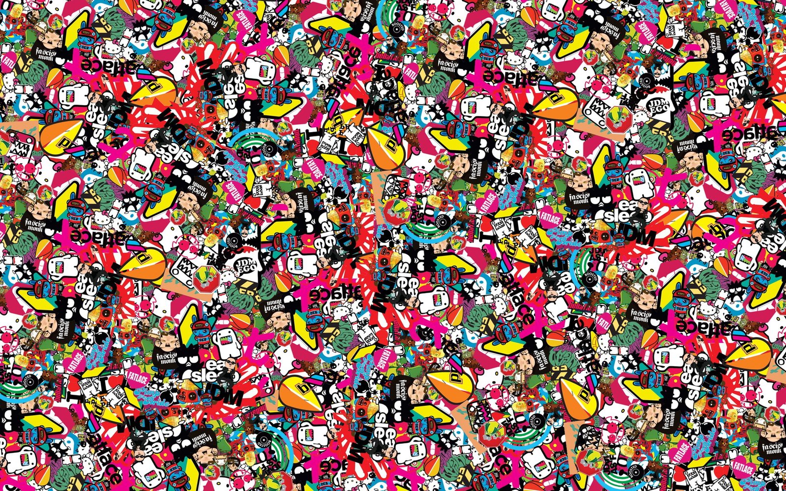 multicolored abstract painting jdm background style sticker 2k 4k